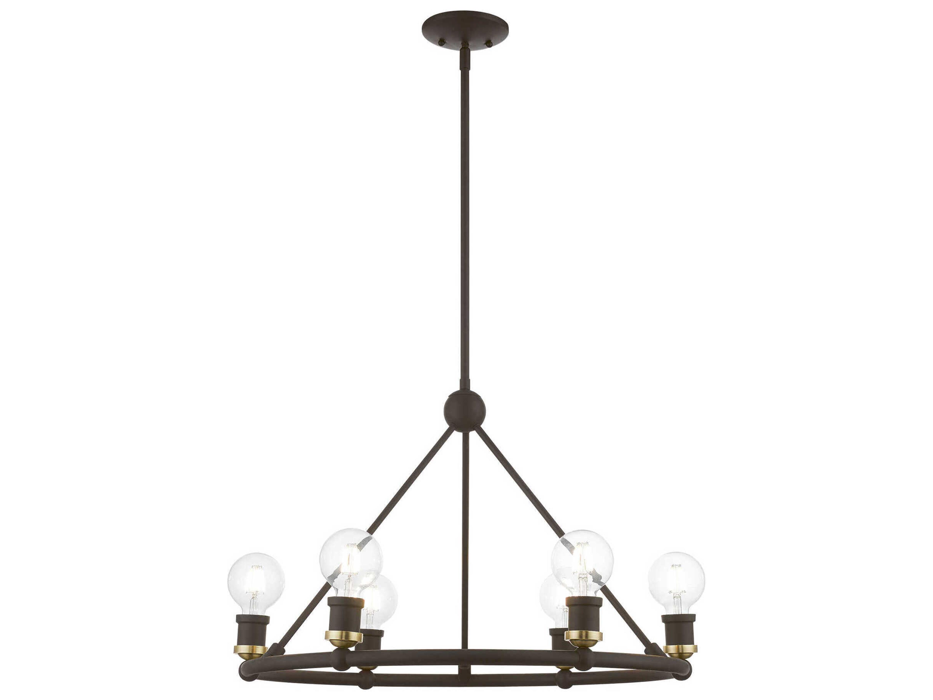 Livex Lighting Lansdale 6-Light Bronze Antique Brass Chandelier