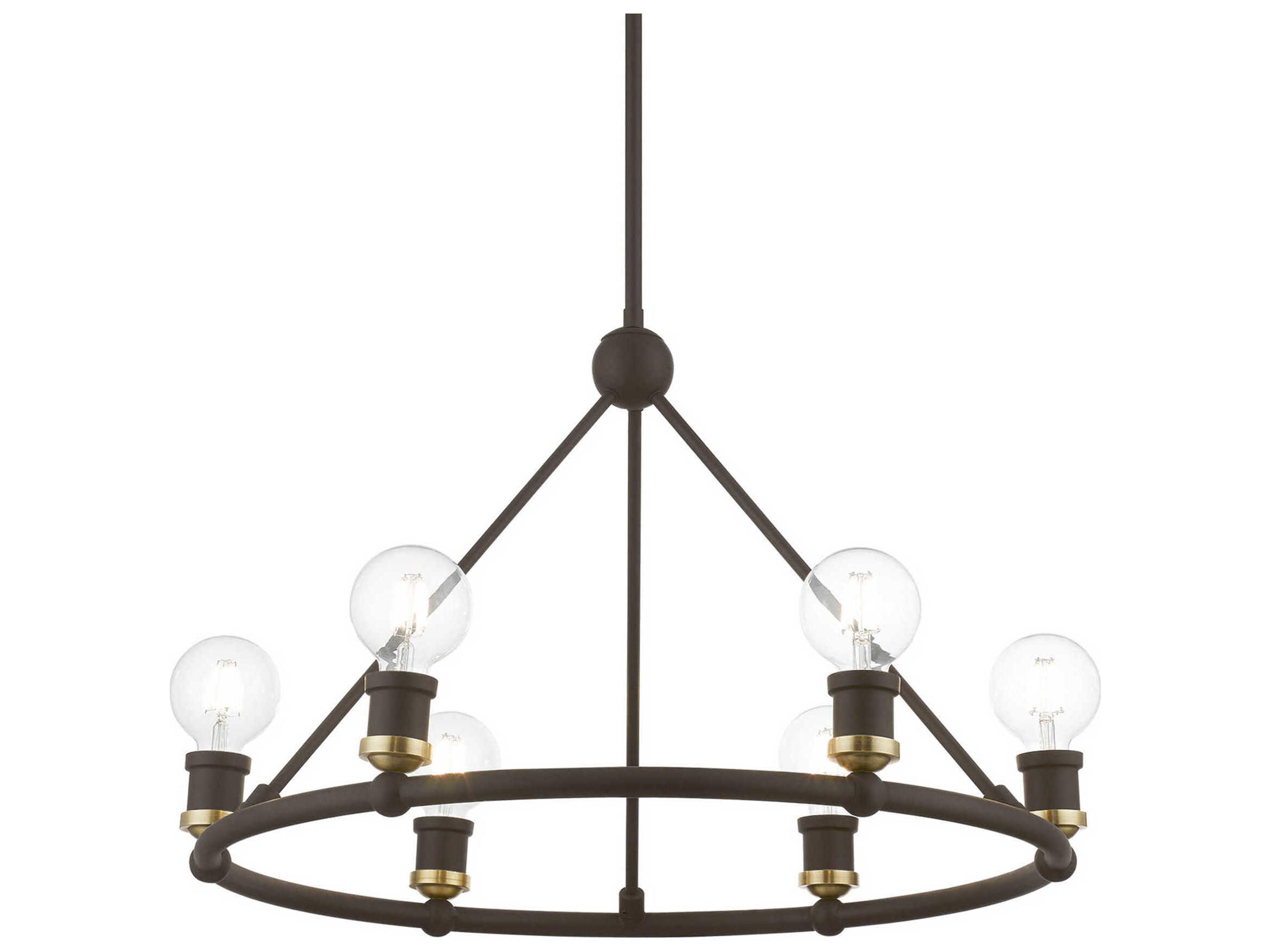 Livex Lighting Lansdale 6-Light Bronze Antique Brass Chandelier