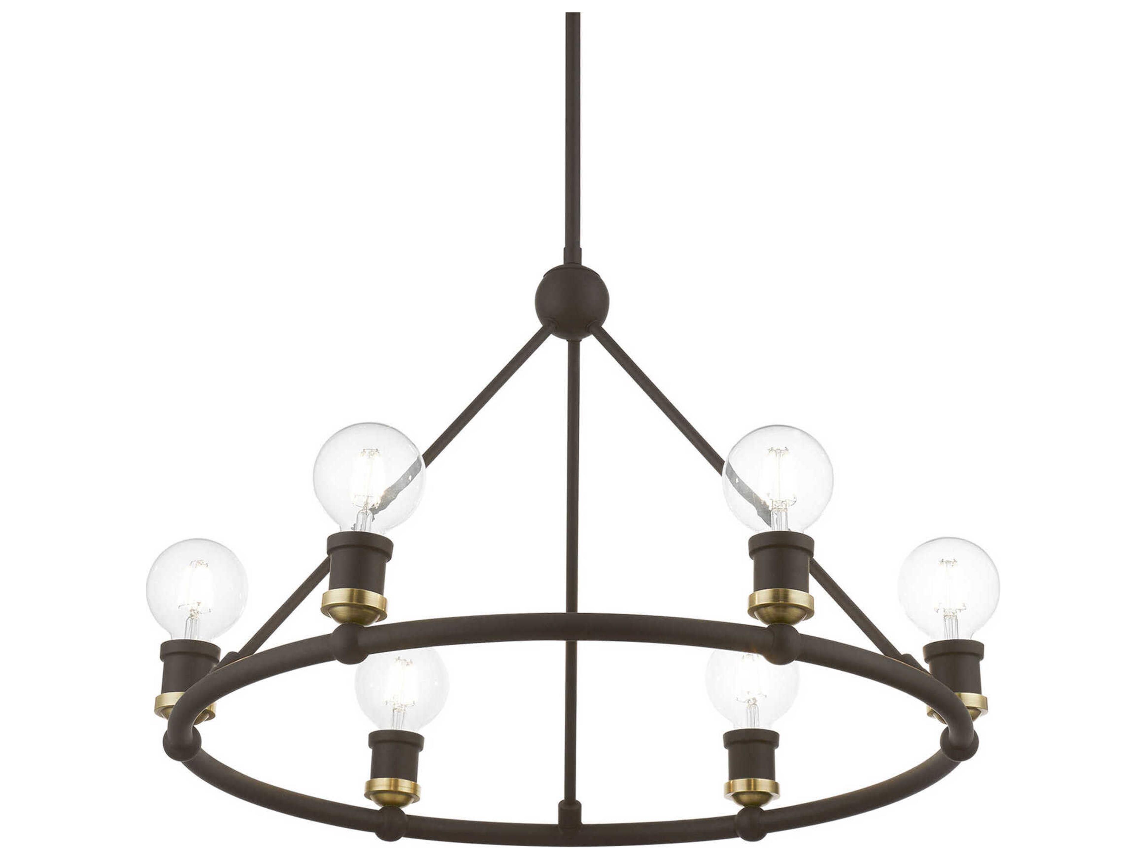 Livex Lighting Lansdale 6-Light Bronze Antique Brass Chandelier