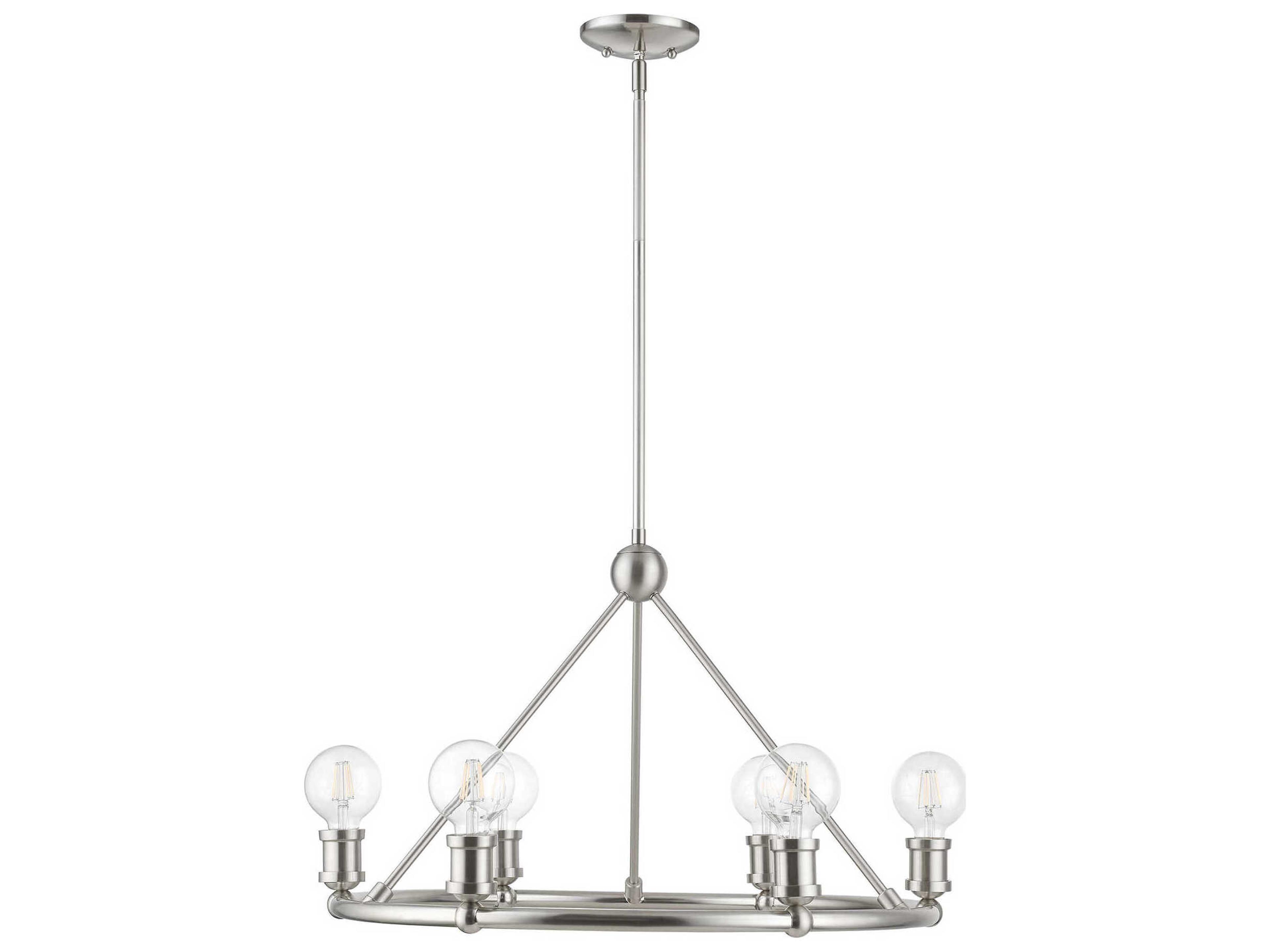 Livex Lighting Lansdale 6-Light Brushed Nickel Chandelier
