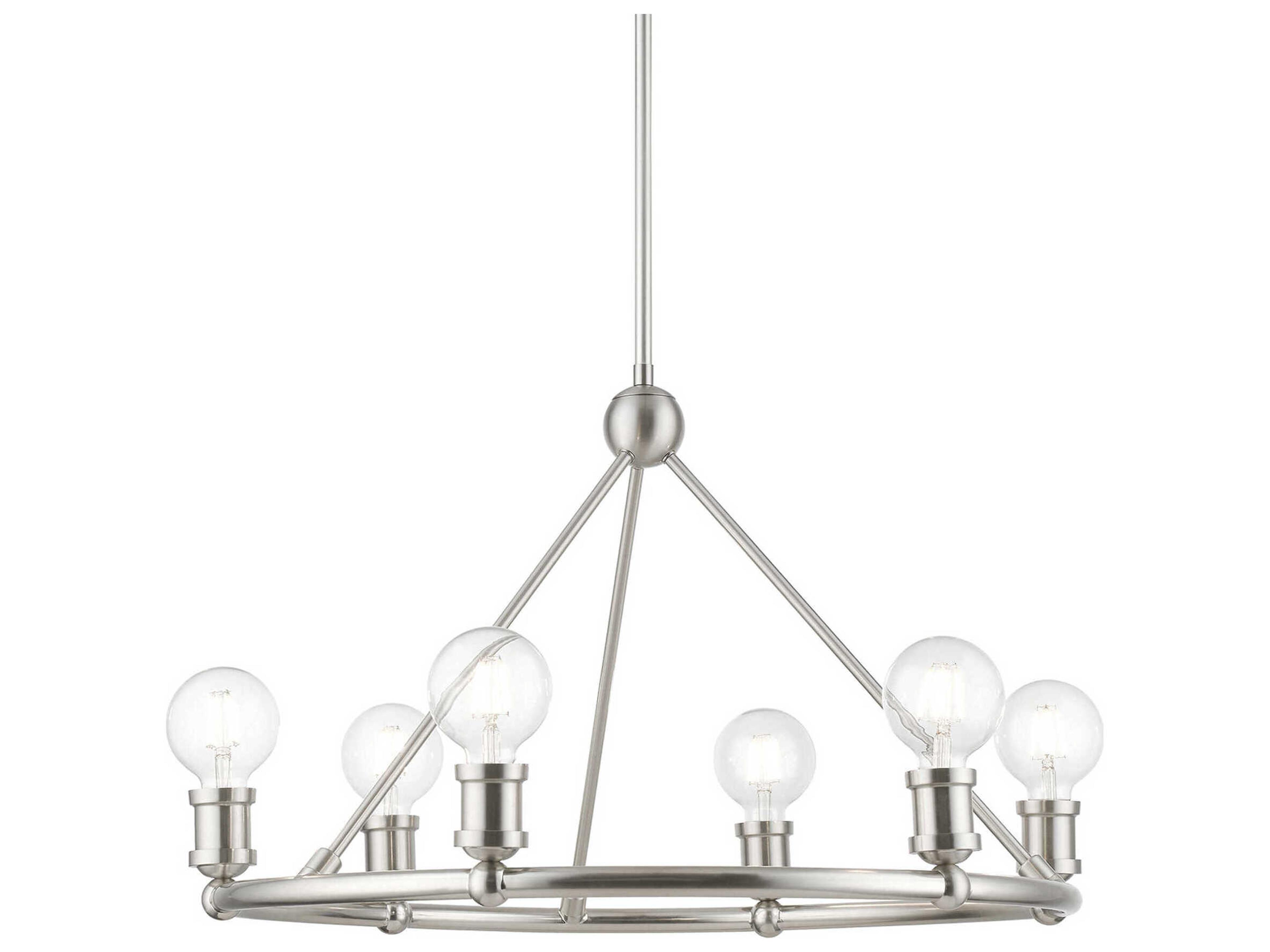 Livex Lighting Lansdale 6-Light Brushed Nickel Chandelier
