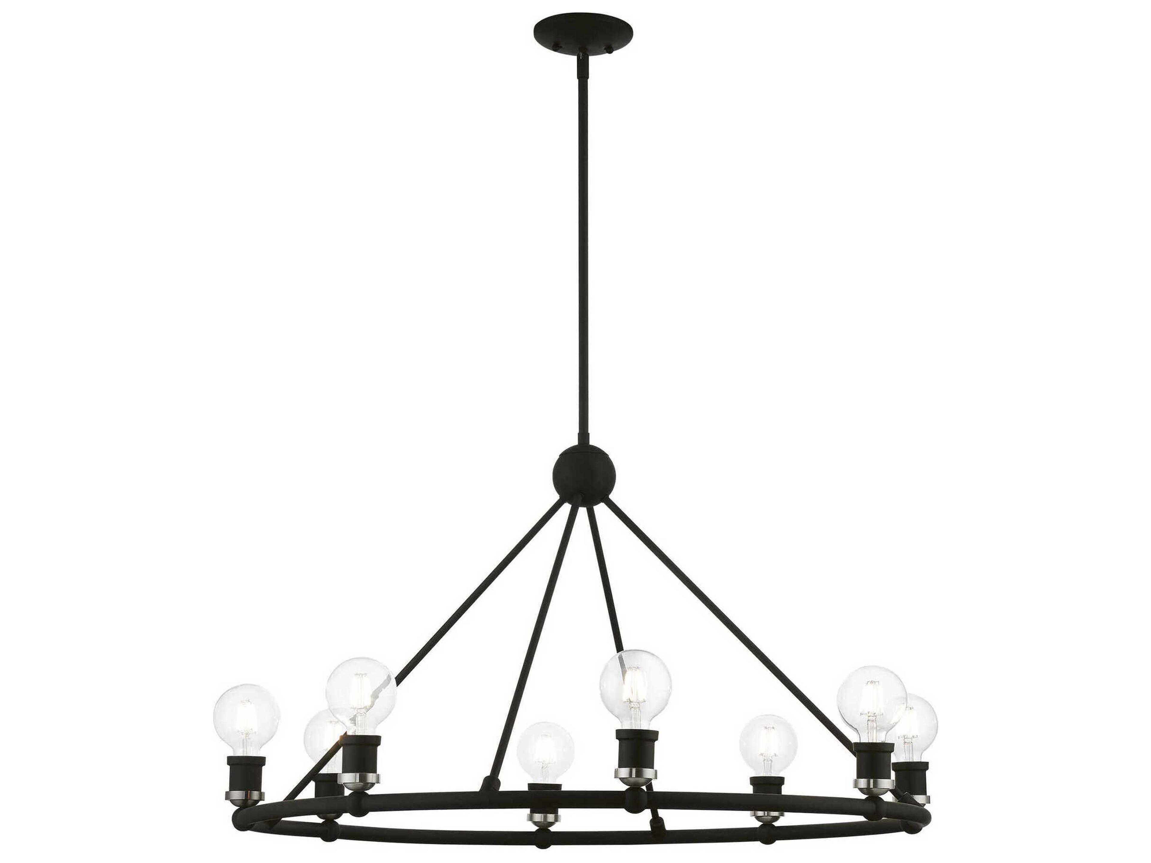 Livex Lighting Lansdale 8-Light Black Brushed Nickel Chandelier