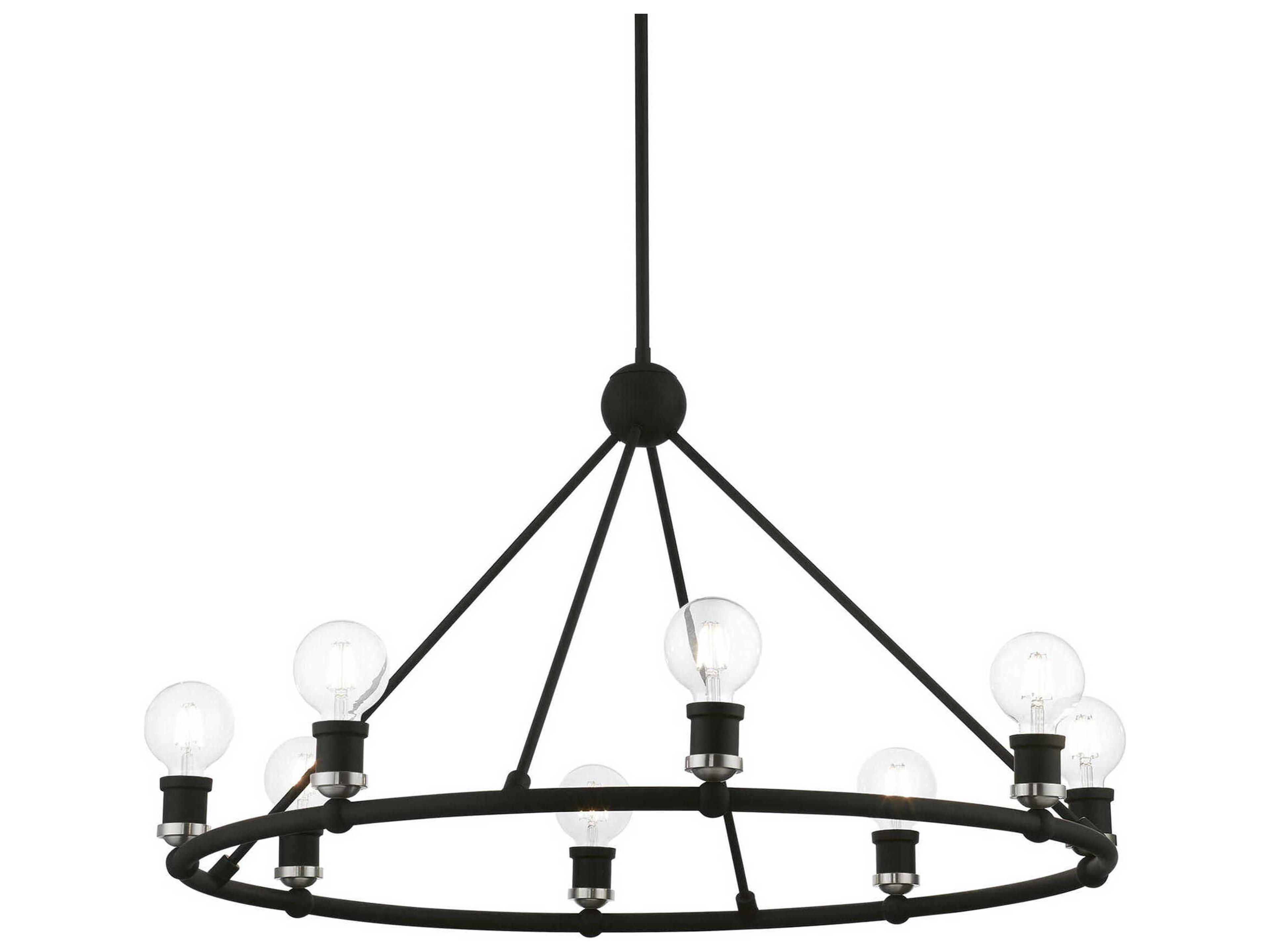 Livex Lighting Lansdale 8-Light Black Brushed Nickel Chandelier