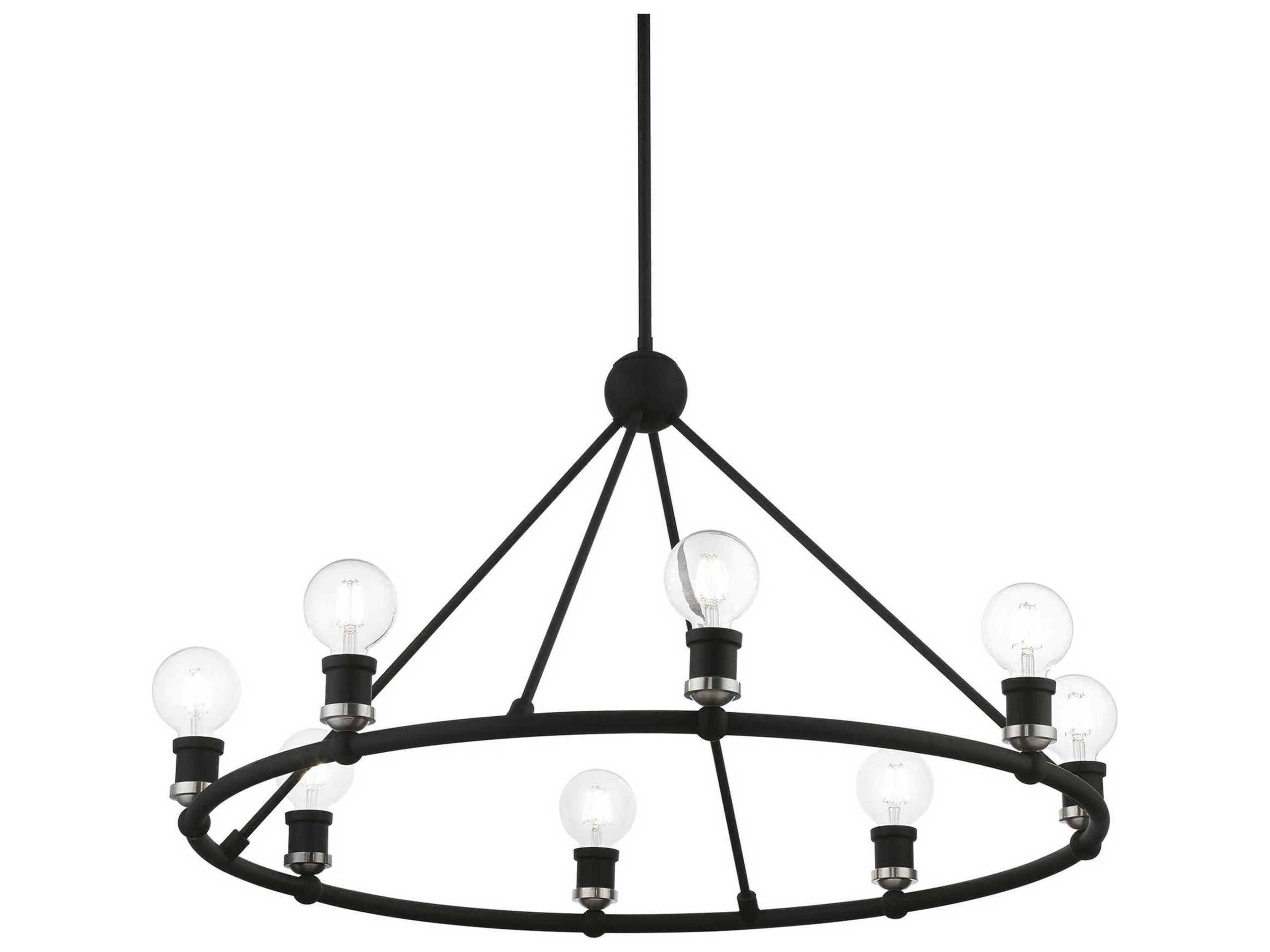 Livex Lighting Lansdale 8-Light Black Brushed Nickel Chandelier