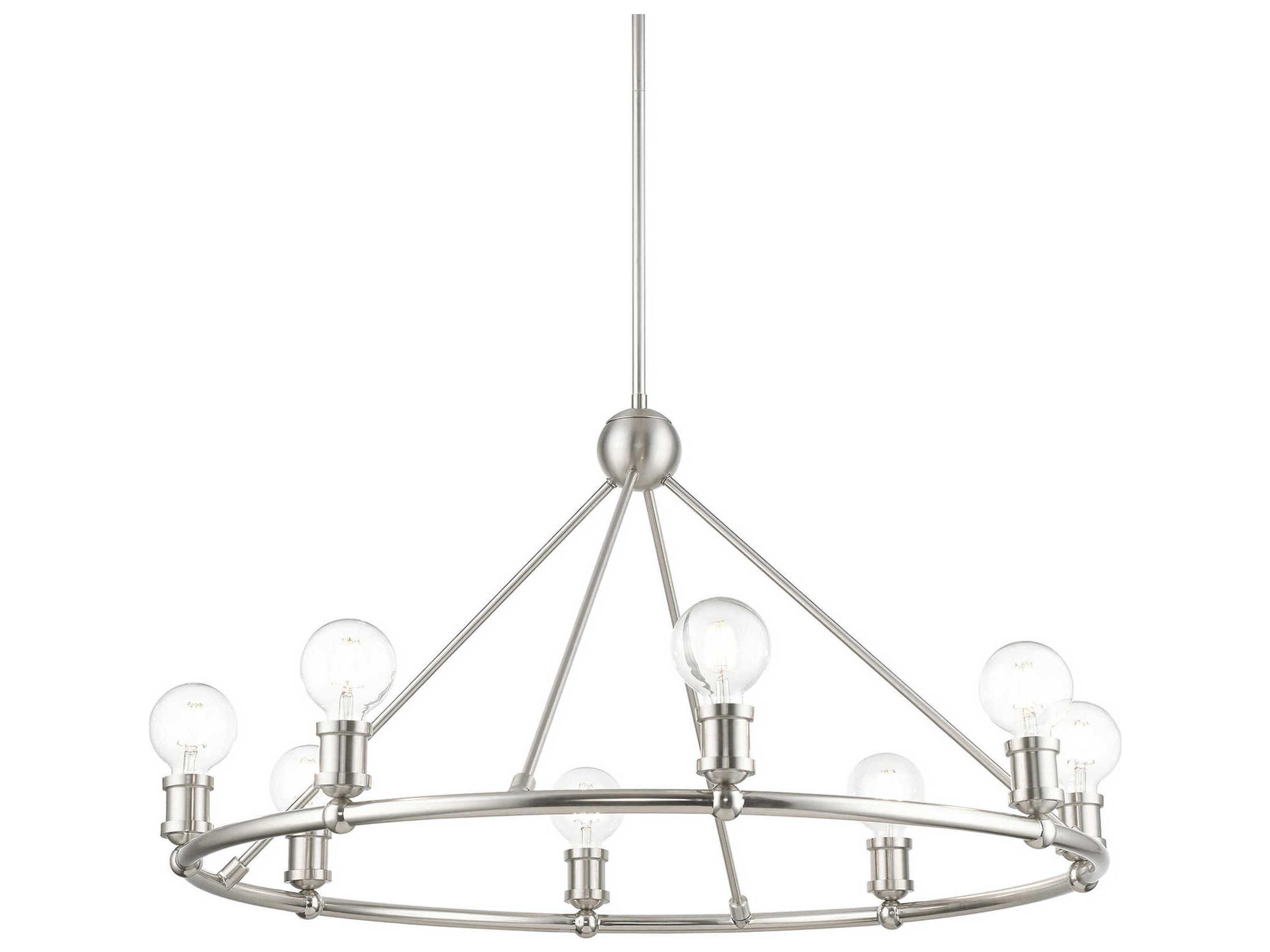 Livex Lighting Lansdale 8-Light Brushed Nickel Chandelier