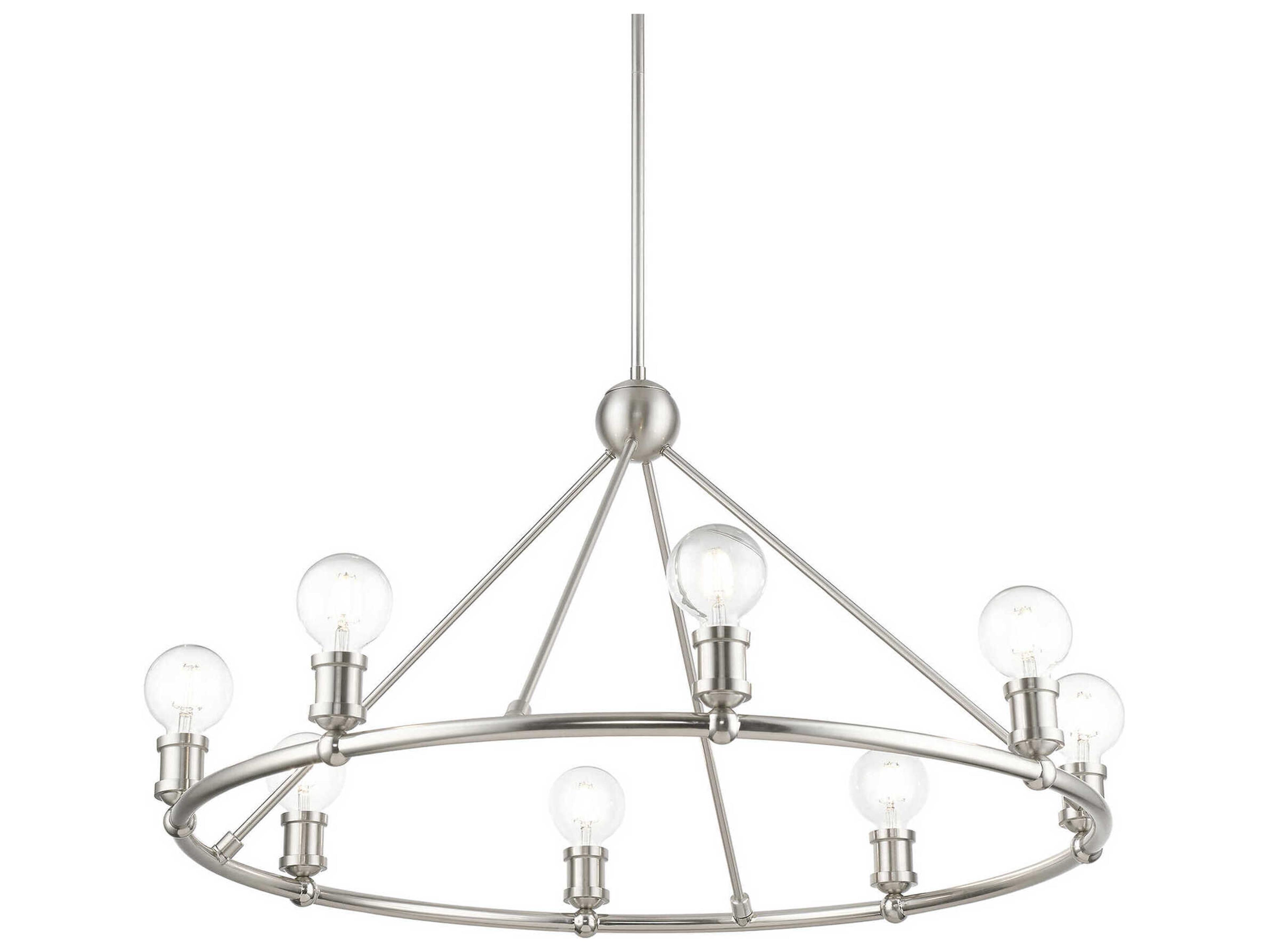 Livex Lighting Lansdale 8-Light Brushed Nickel Chandelier