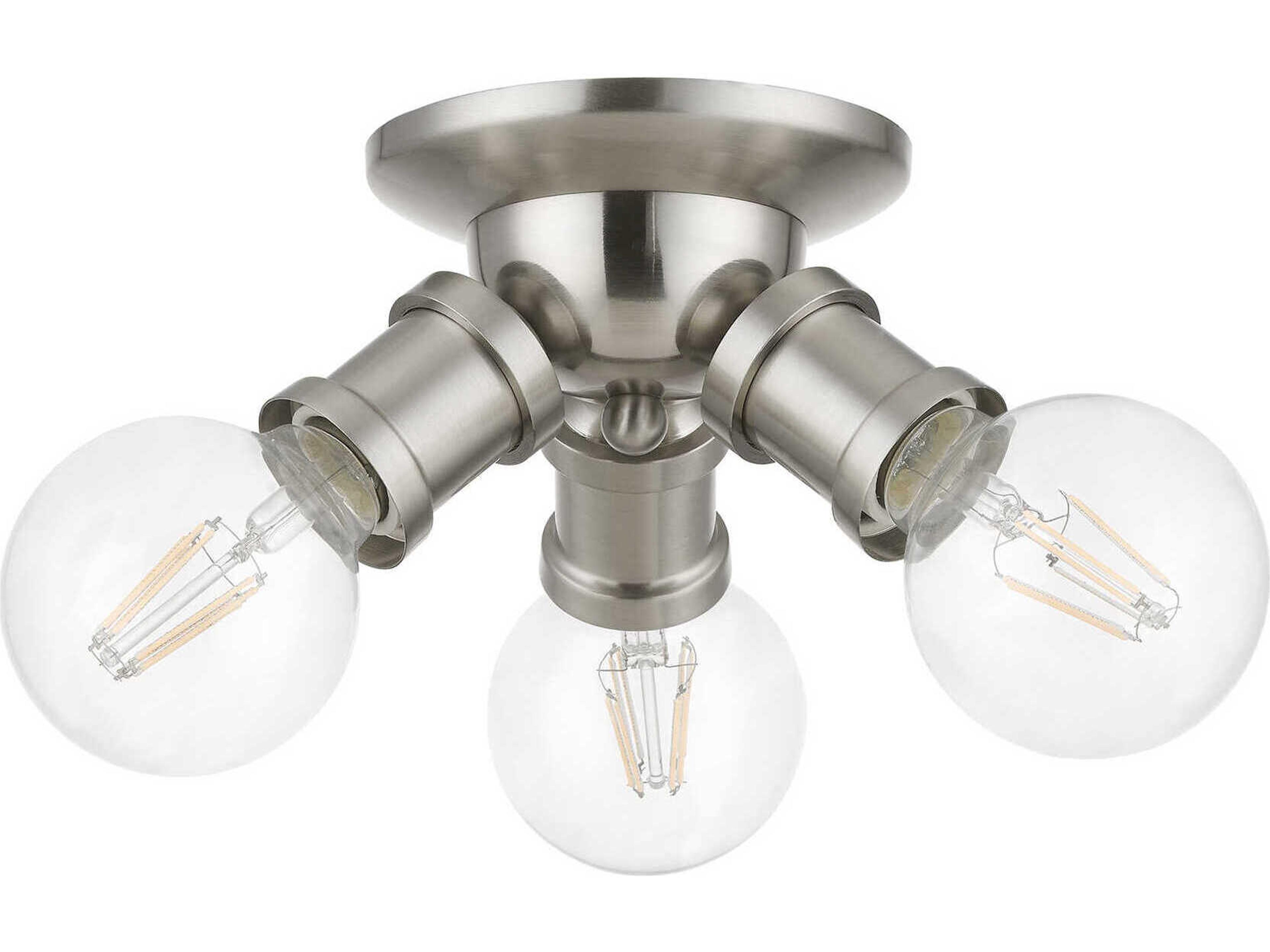 Livex Lighting Lansdale 3-Light Brushed Nickel Semi Flush Mount