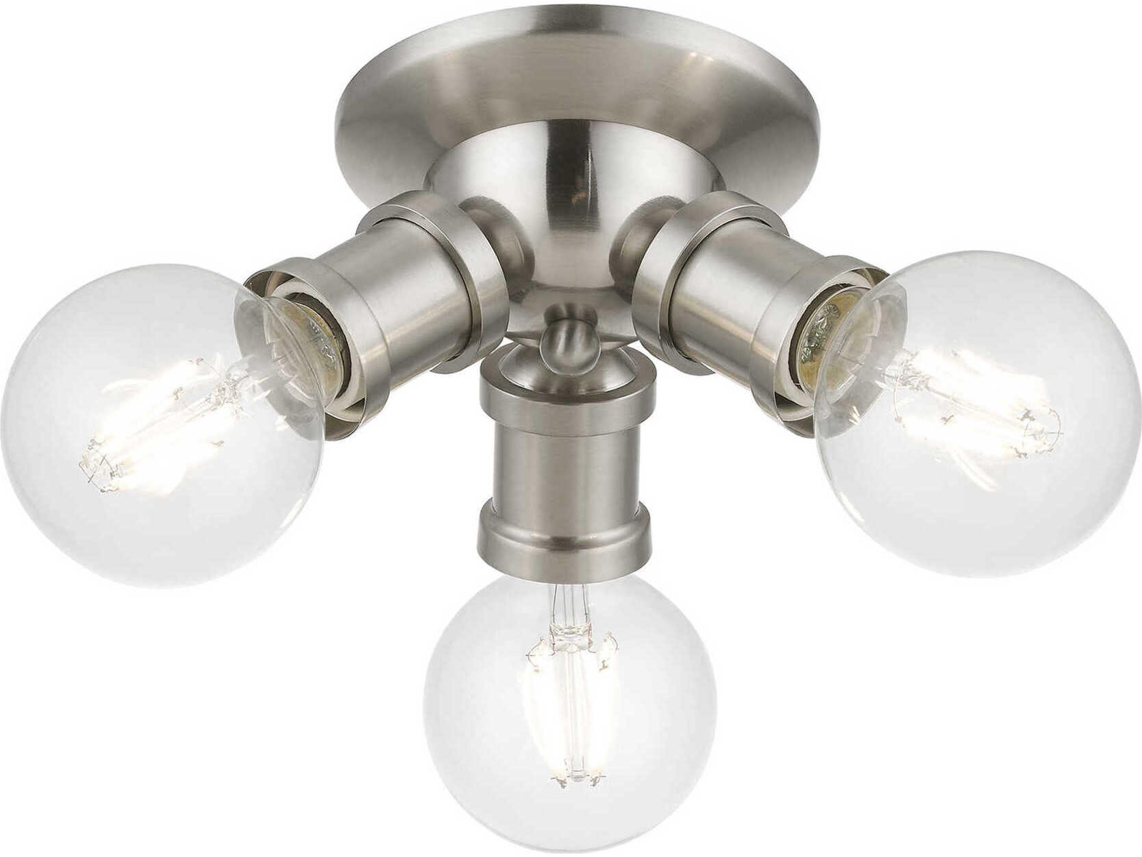 Livex Lighting Lansdale 3-Light Brushed Nickel Semi Flush Mount