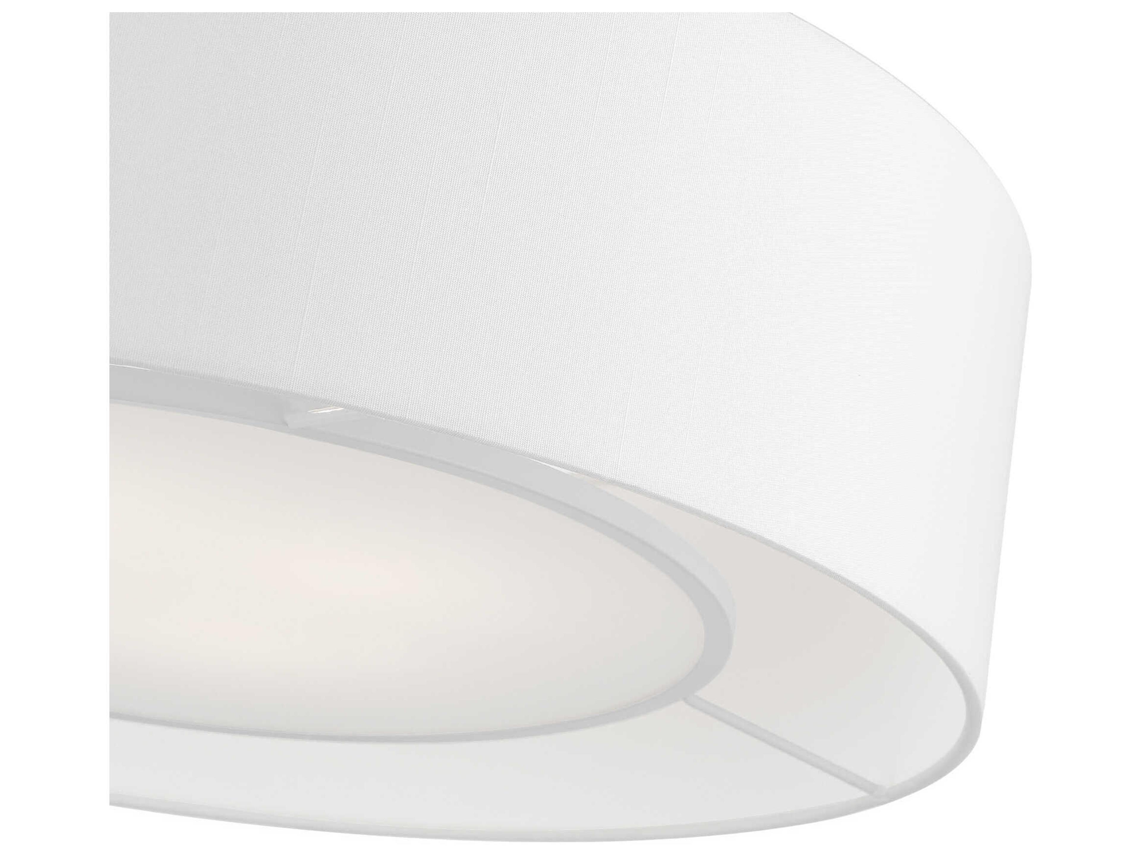 Livex Lighting Gilmore 4-Light Brushed Nickel Shiny White Drum Semi Flush Mount