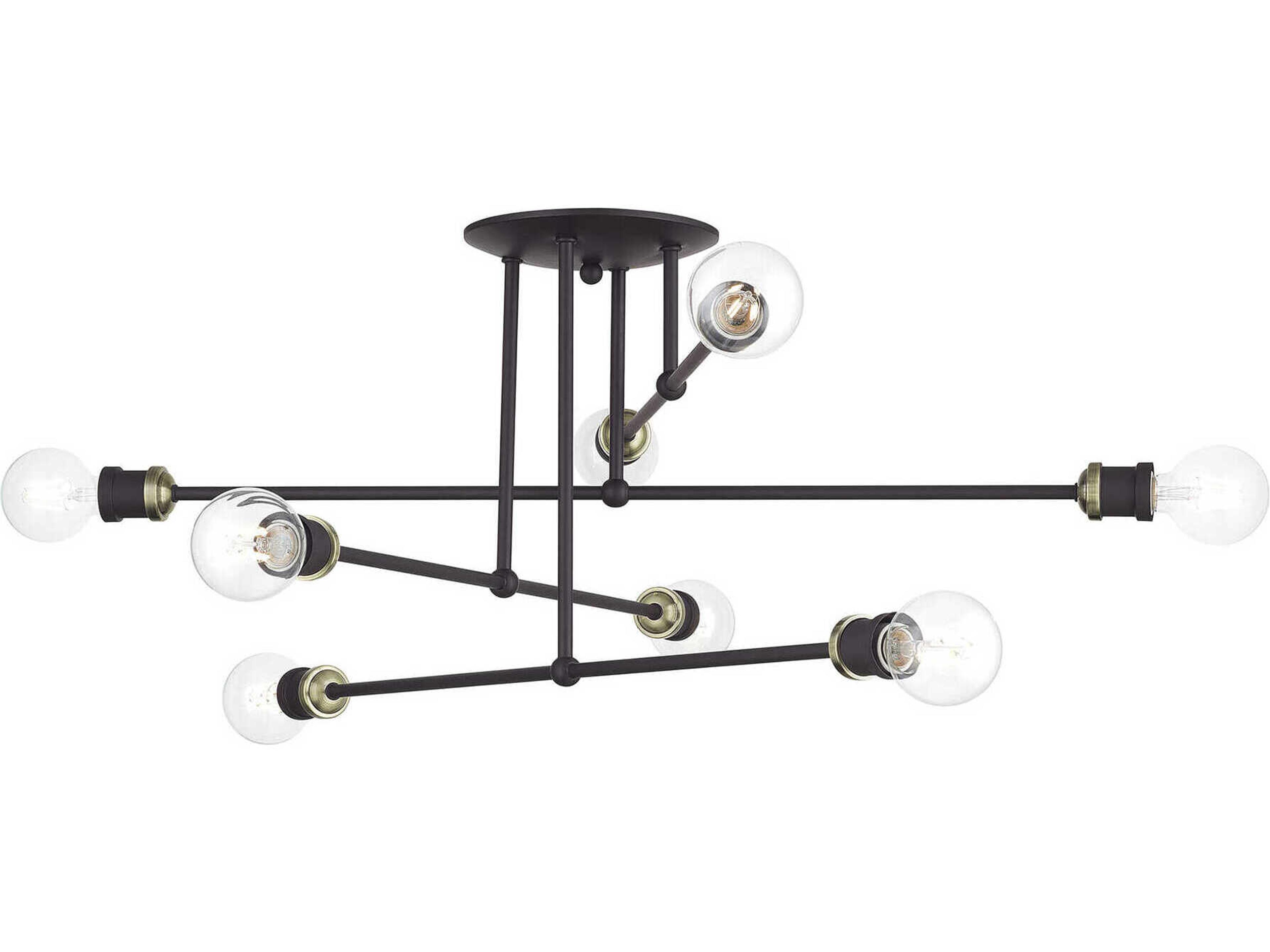Livex Lighting Delacroix 8-Light Bronze Antique Brass Semi Flush Mount