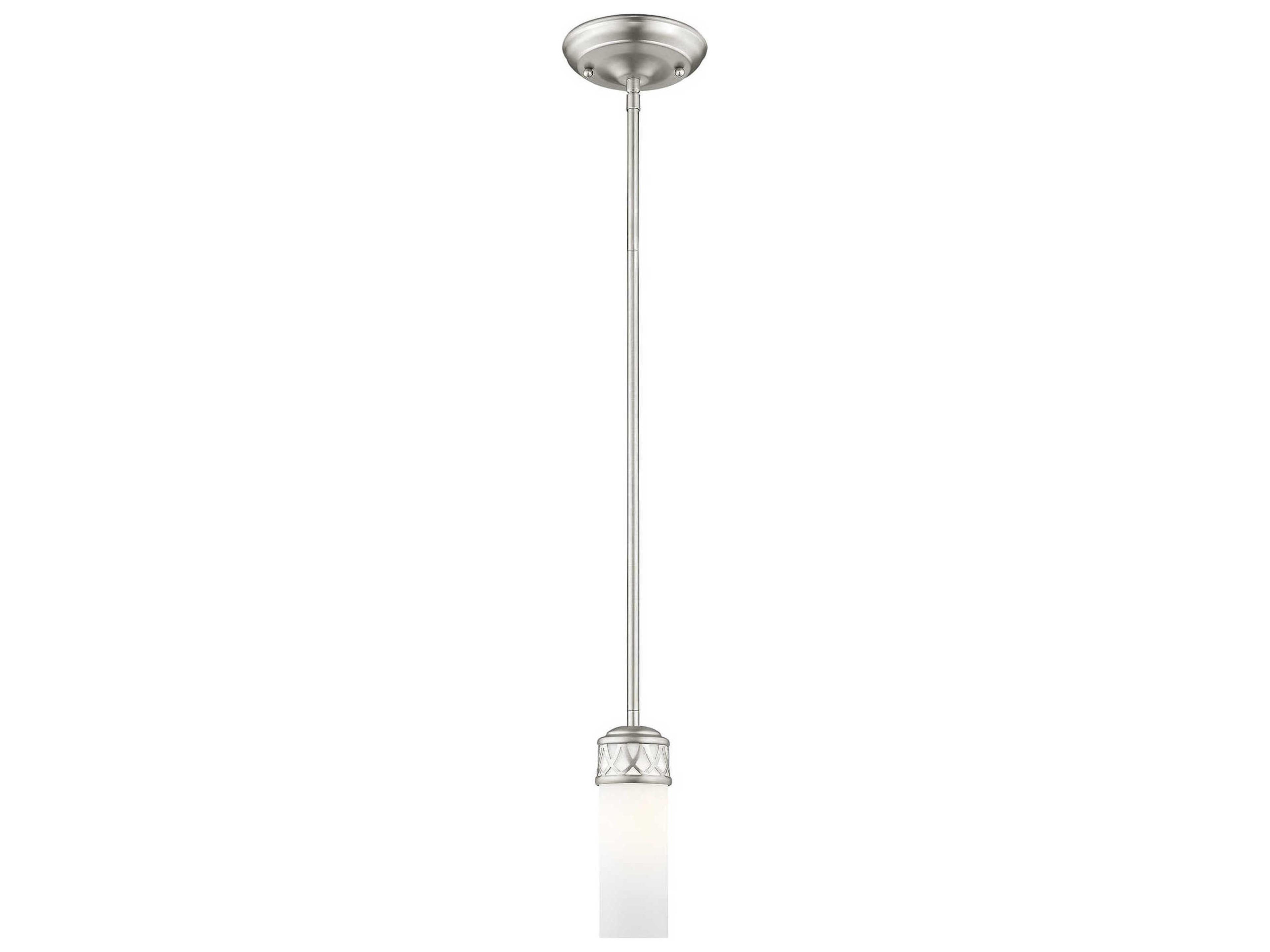 Westfield 1-Light Brushed Nickel Glass Cylinder Mini Pendant
