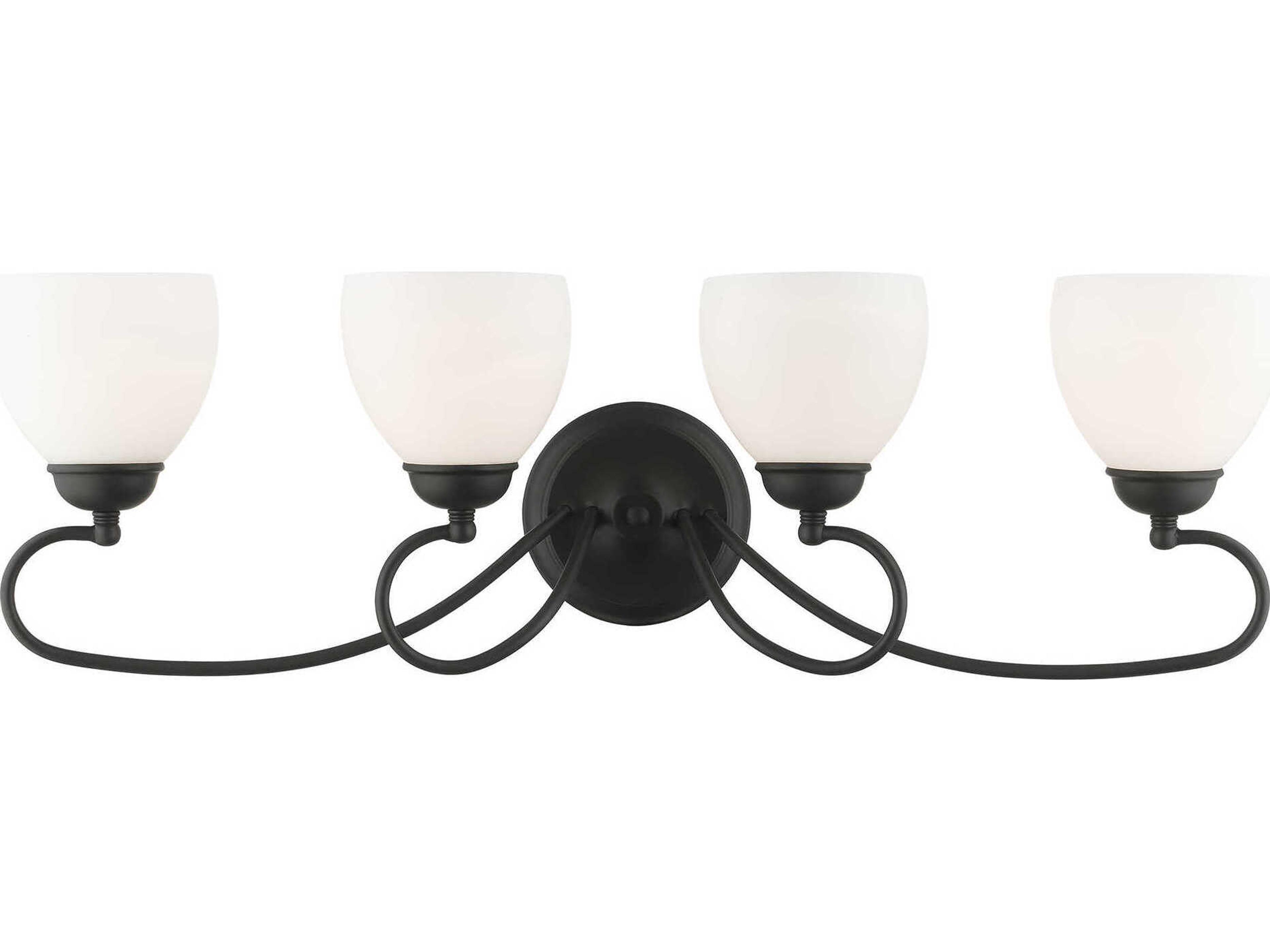 Brookside 4-Light Black Glass Vanity Light