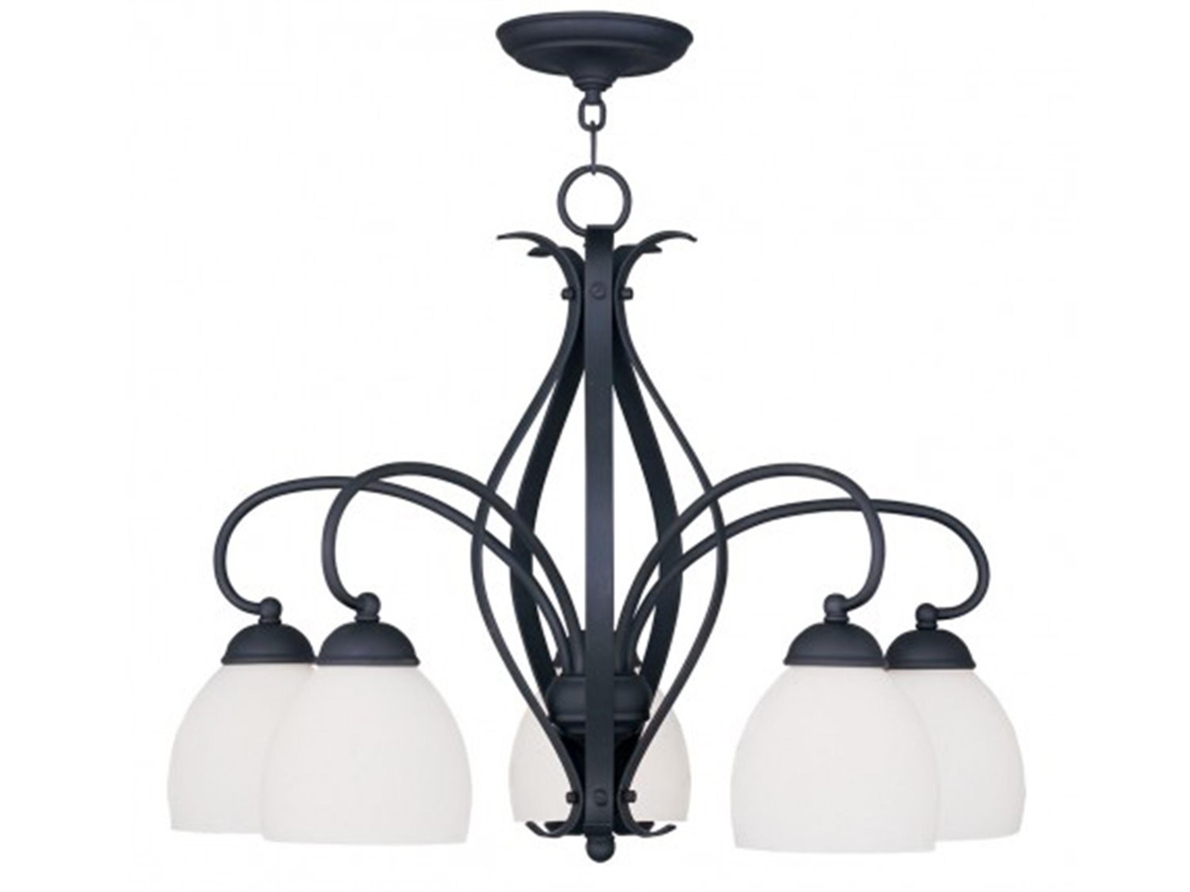 Brookside 5-Light Black Glass Bell Chandelier