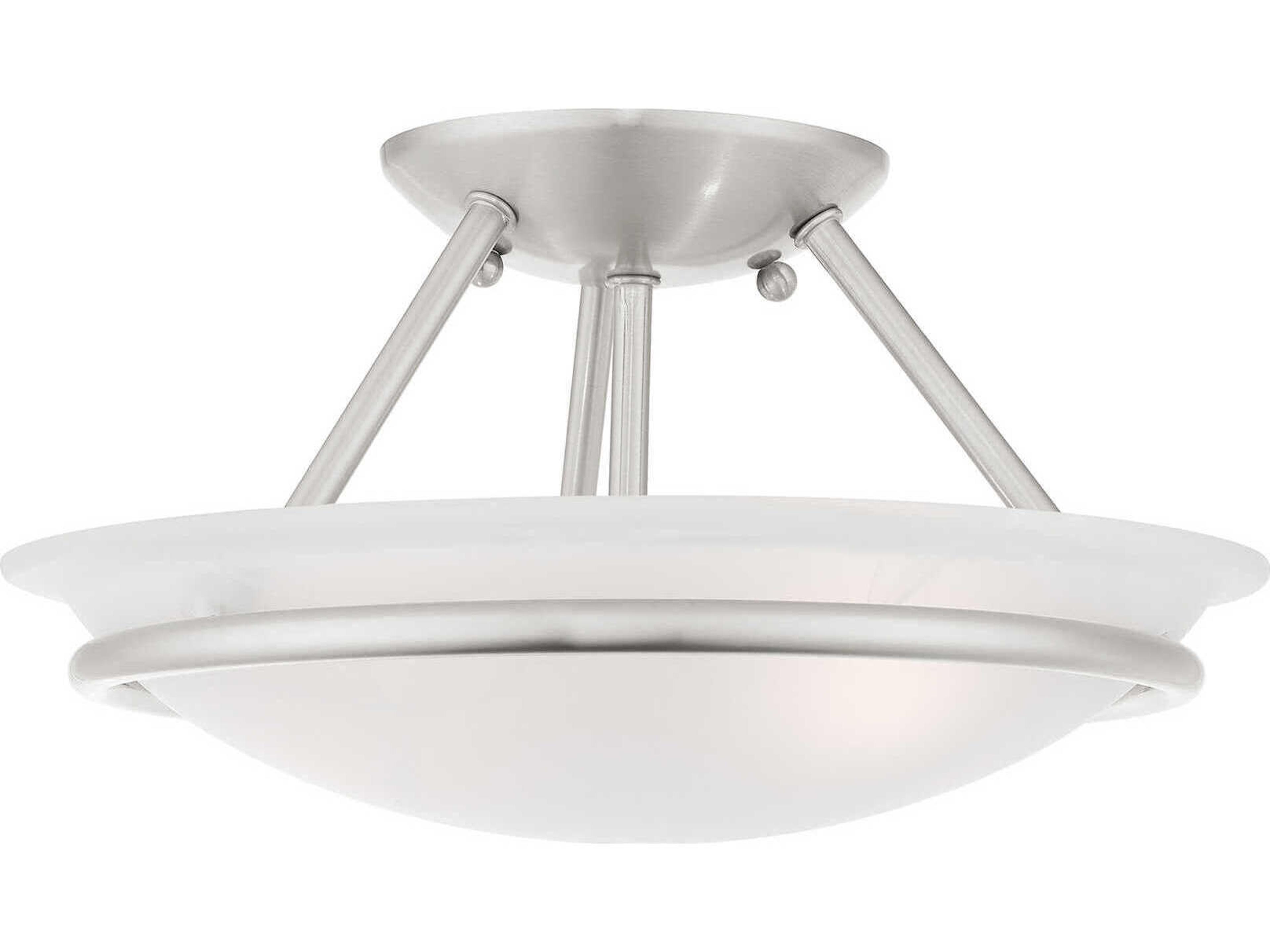 Newburgh 2-Light Brushed Nickel Glass Bowl Semi Flush Mount