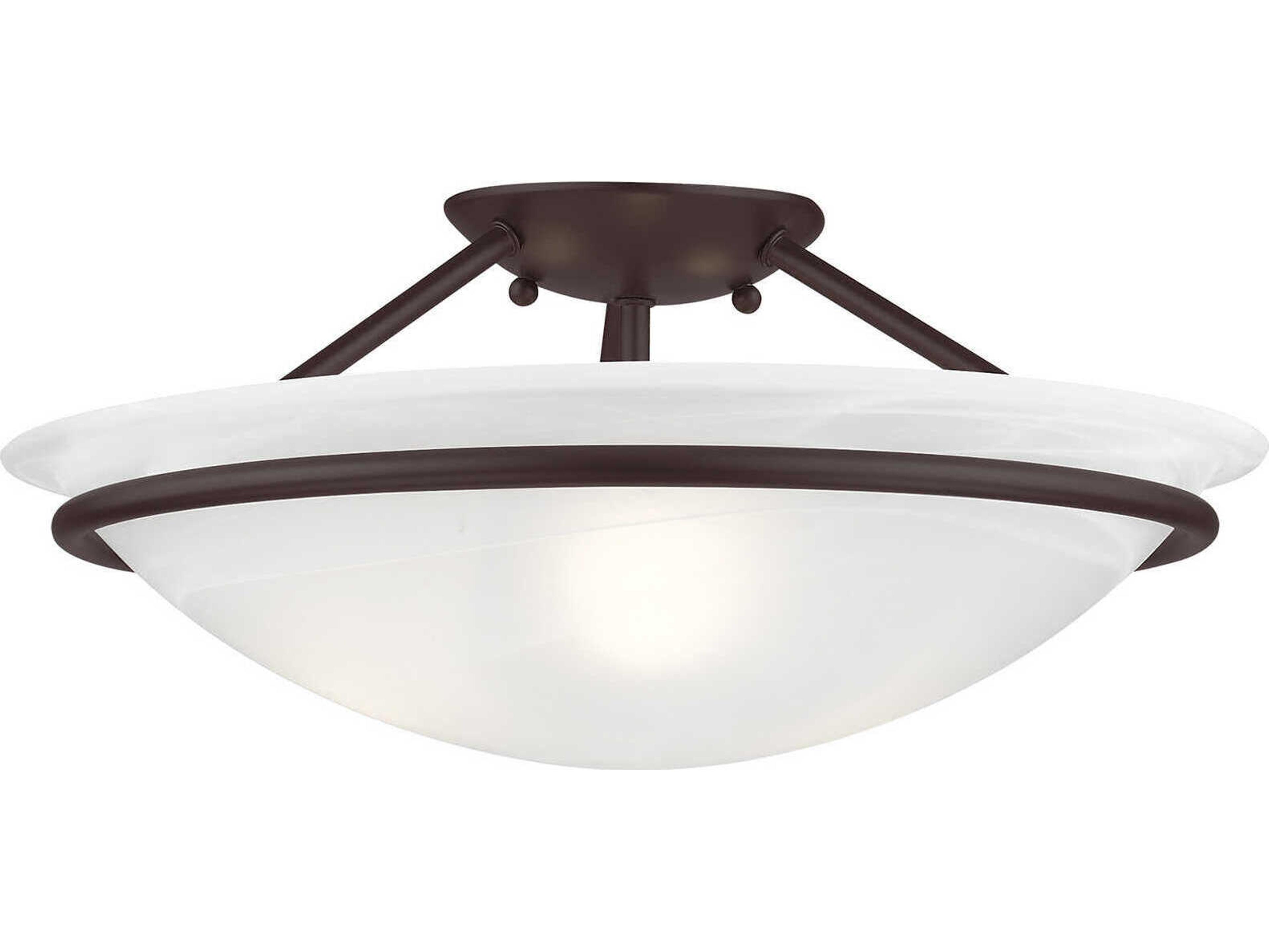 Newburgh 3-Light Bronze Glass Bowl Semi Flush Mount