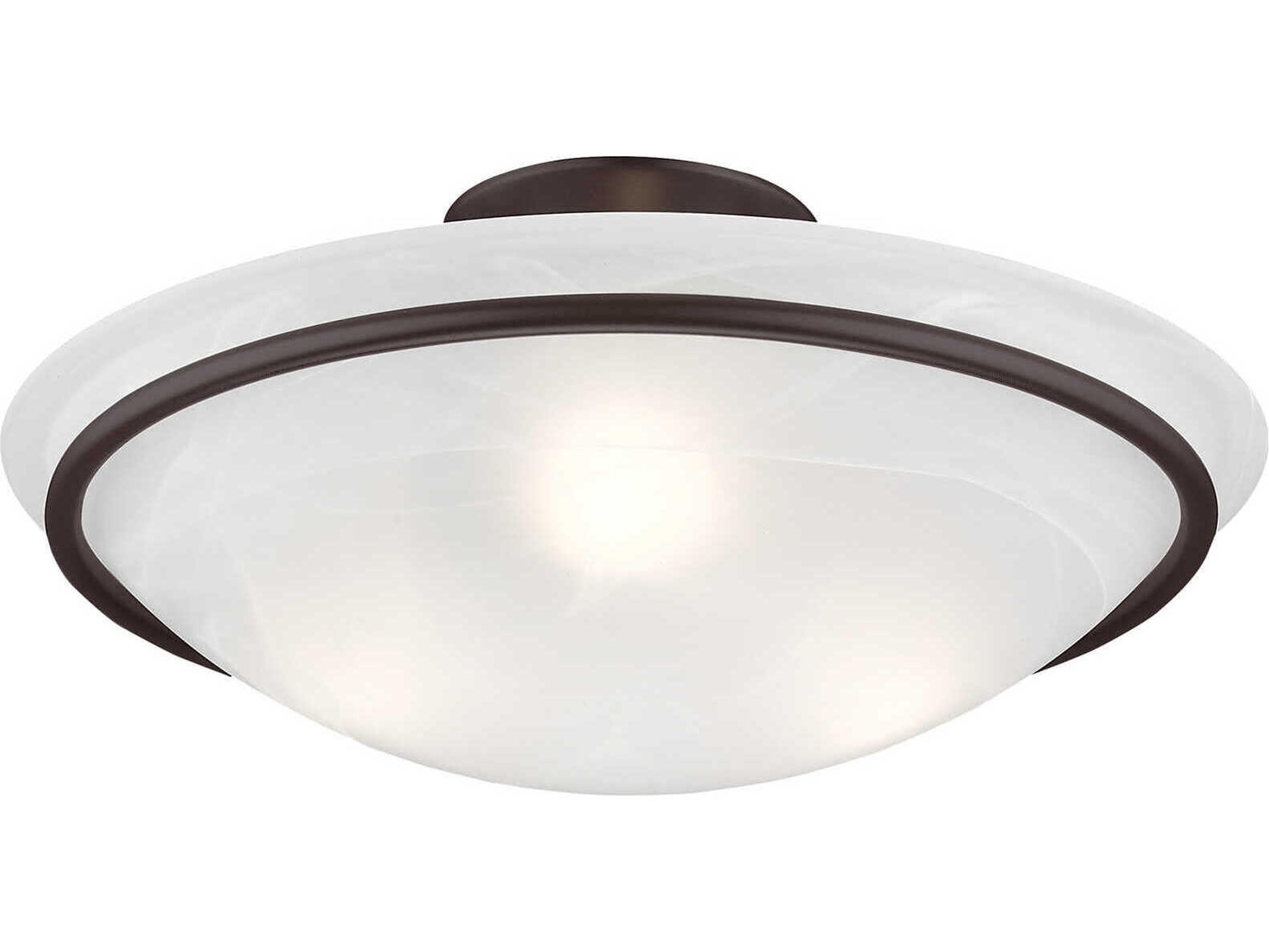 Livex Lighting Newburgh 3-Light Bronze Glass Bowl Semi Flush Mount