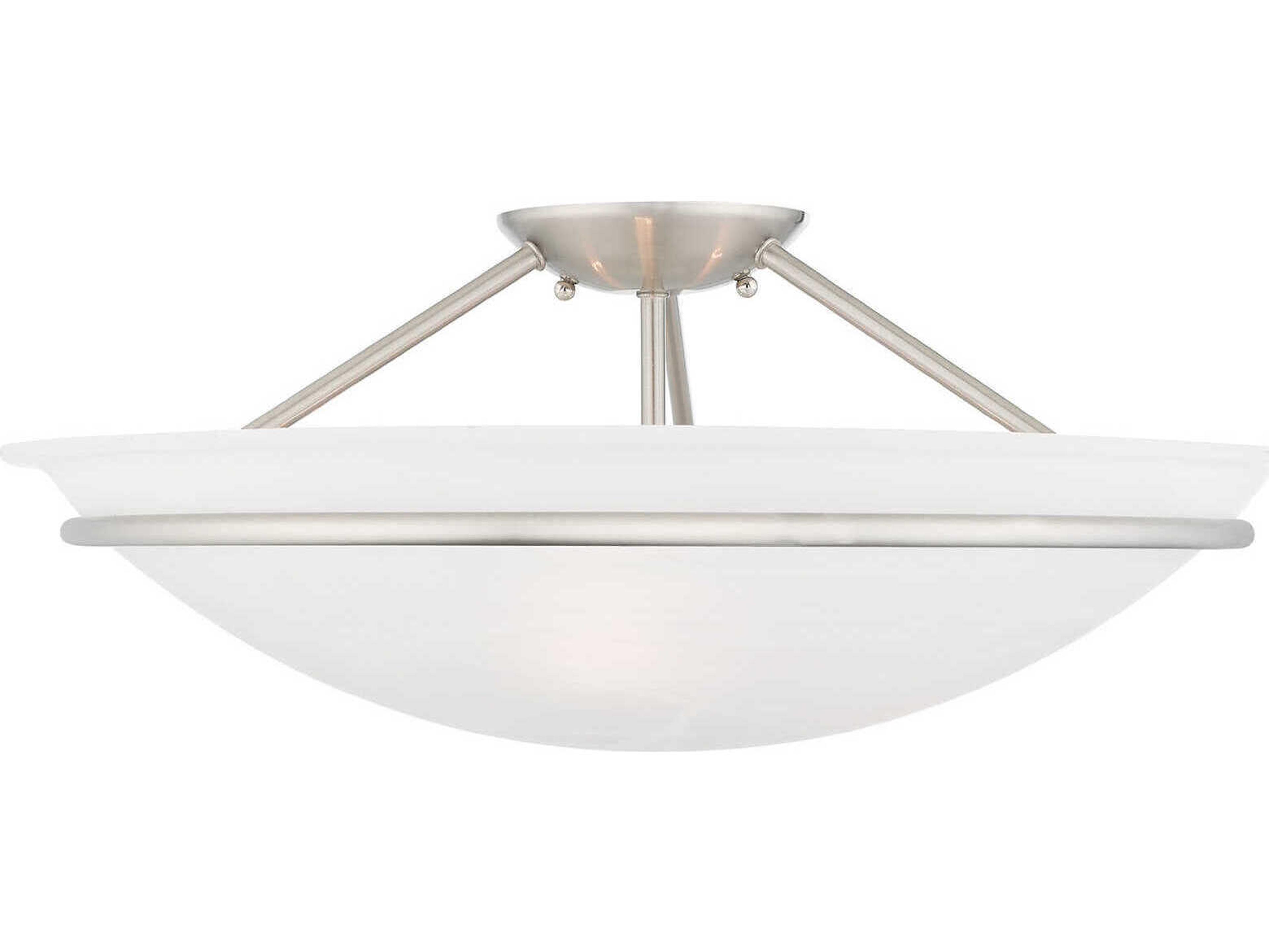 Newburgh 3-Light Brushed Nickel Glass Bowl Semi Flush Mount