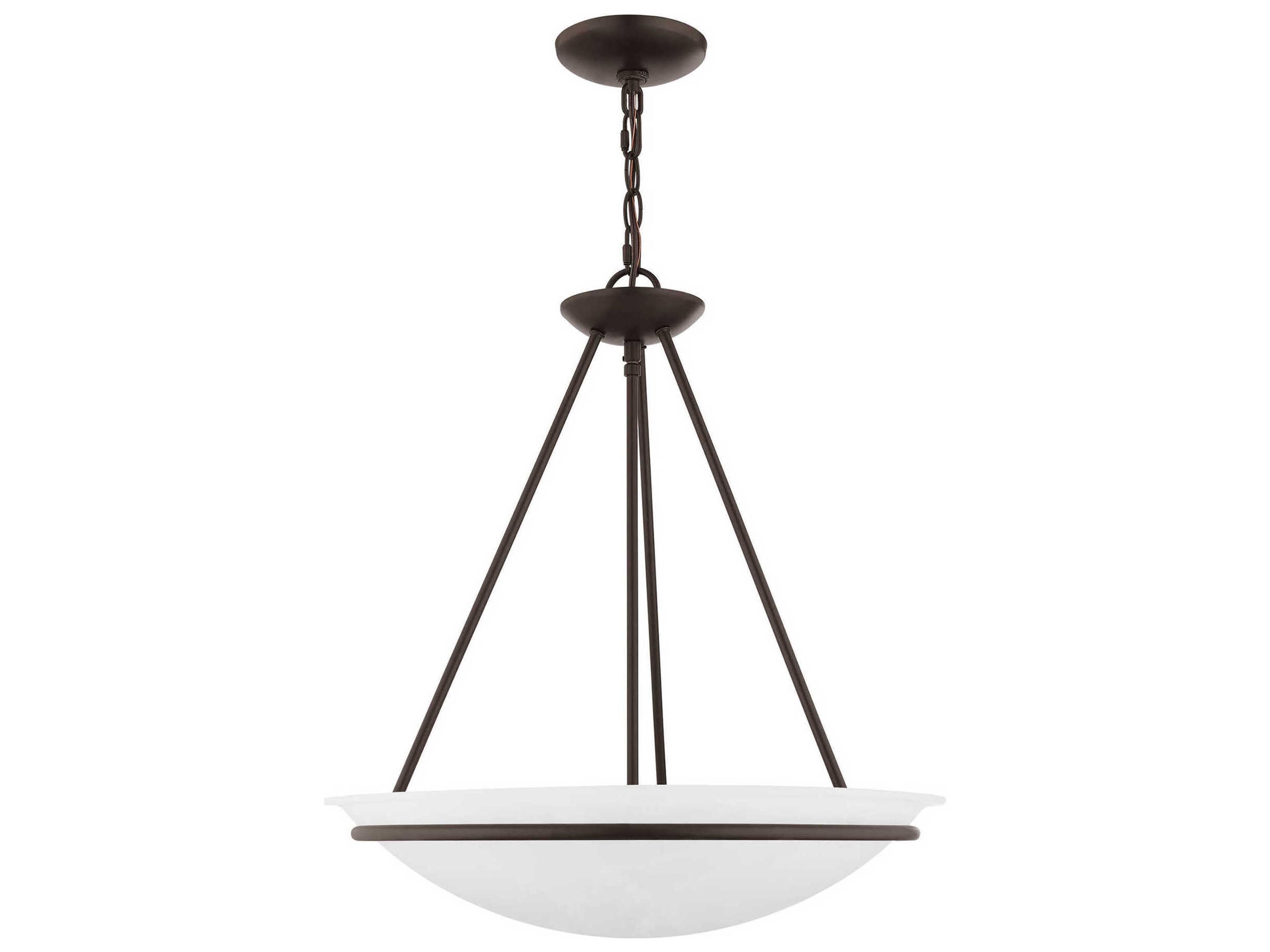 Livex Lighting Newburgh 3-Light Bronze Glass Bowl Pendant