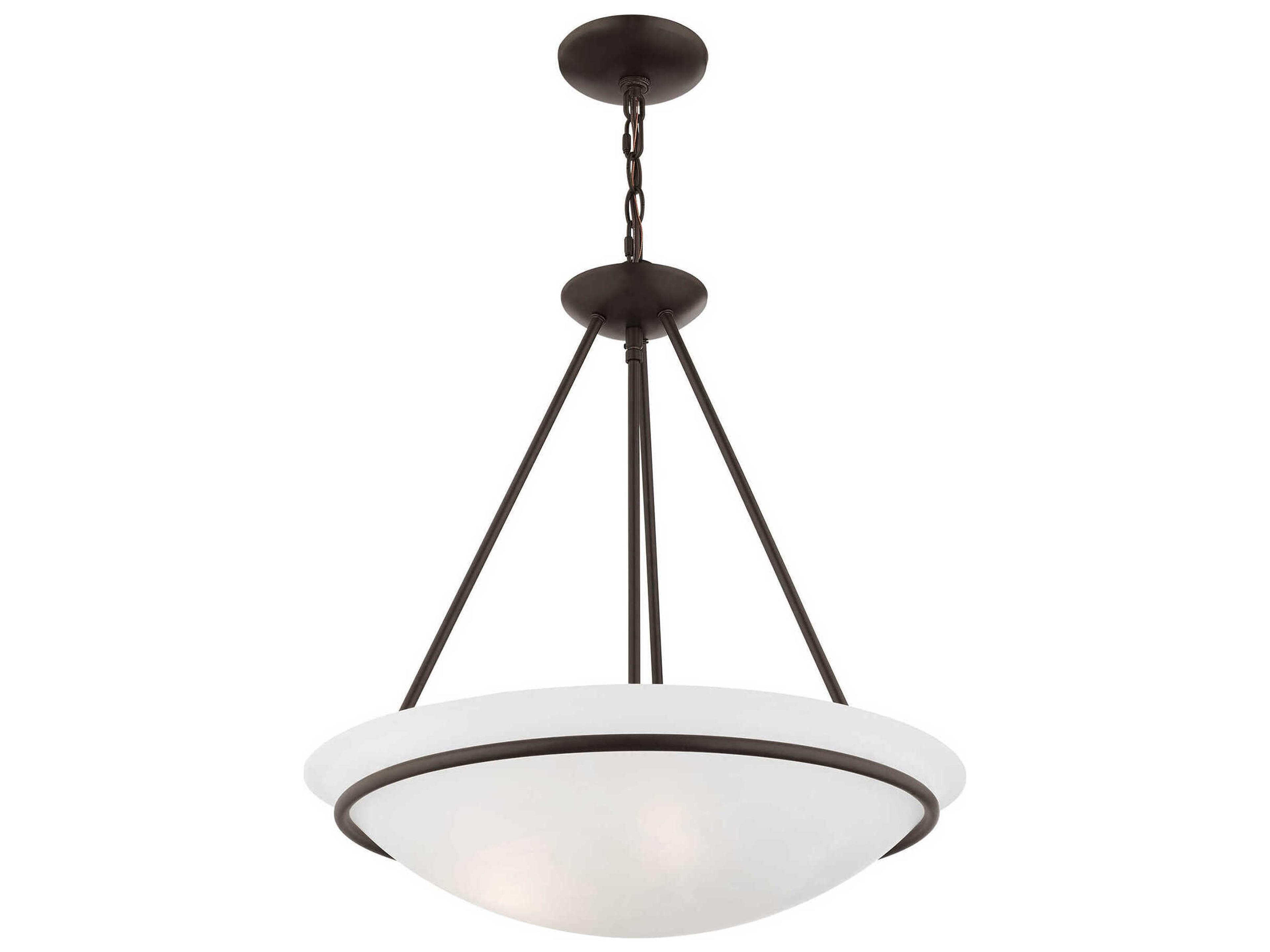 Livex Lighting Newburgh 3-Light Bronze Glass Bowl Pendant