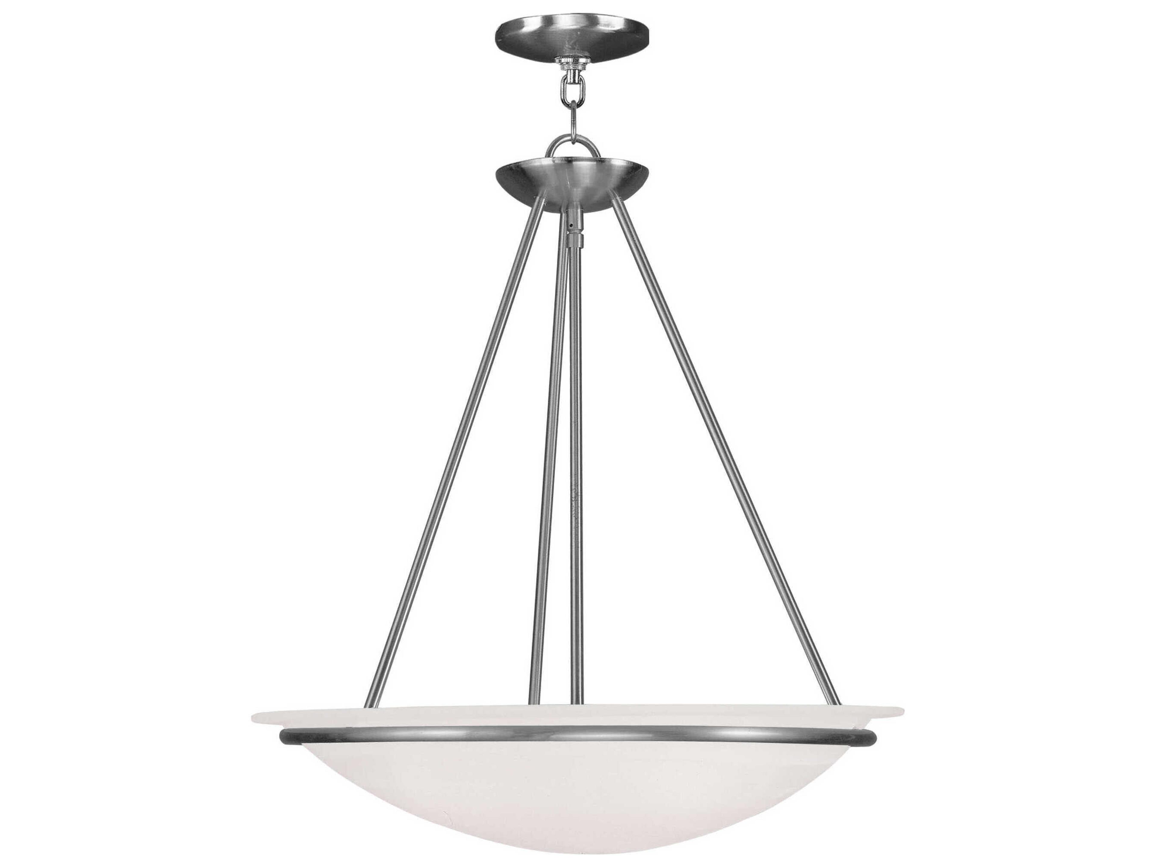 Newburgh 3-Light Brushed Nickel Glass Bowl Pendant