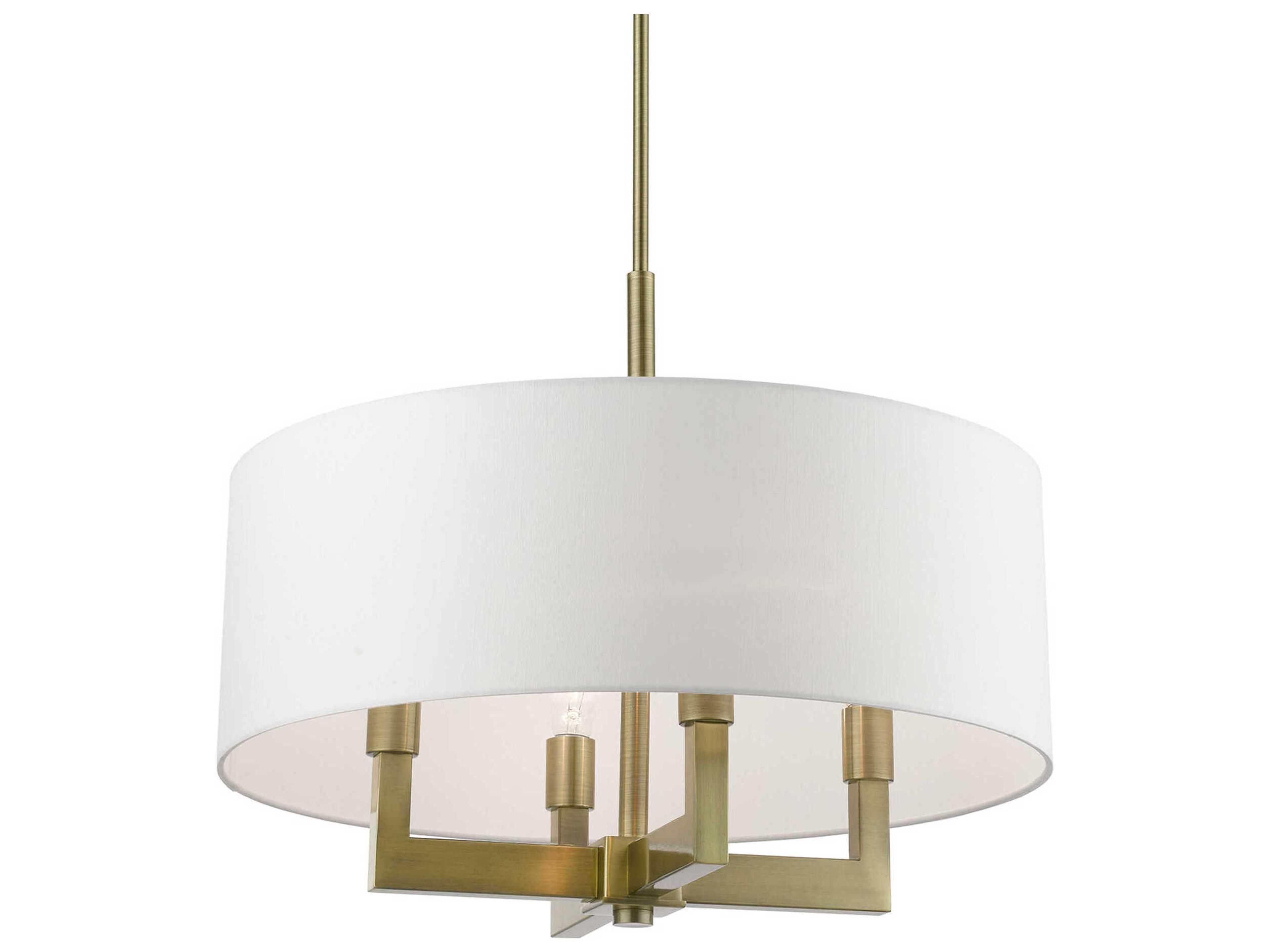 Livex Lighting Cresthaven 4-Light Antique Brass Drum Chandelier