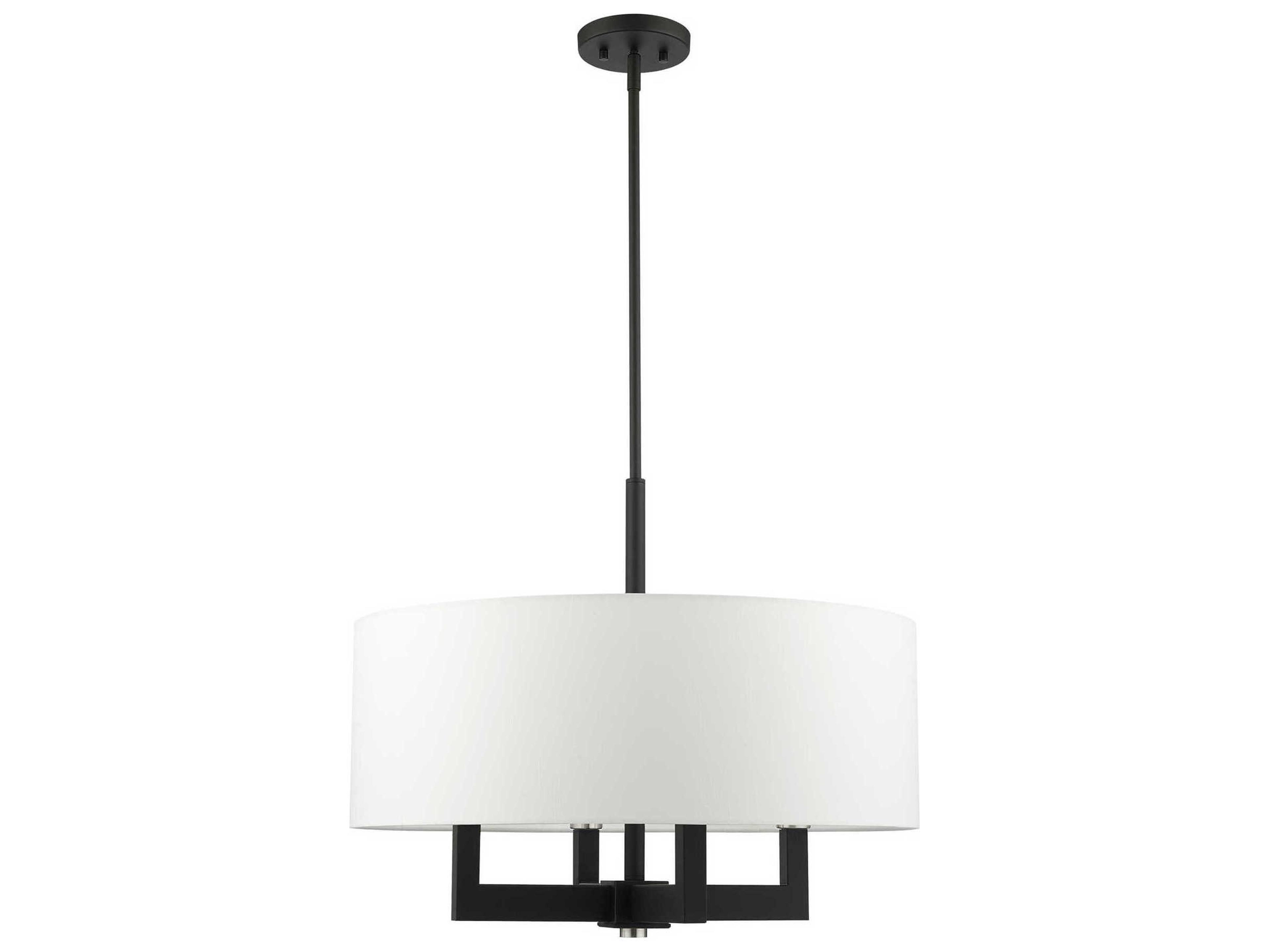 Livex Lighting Cresthaven 4-Light Black Drum Chandelier