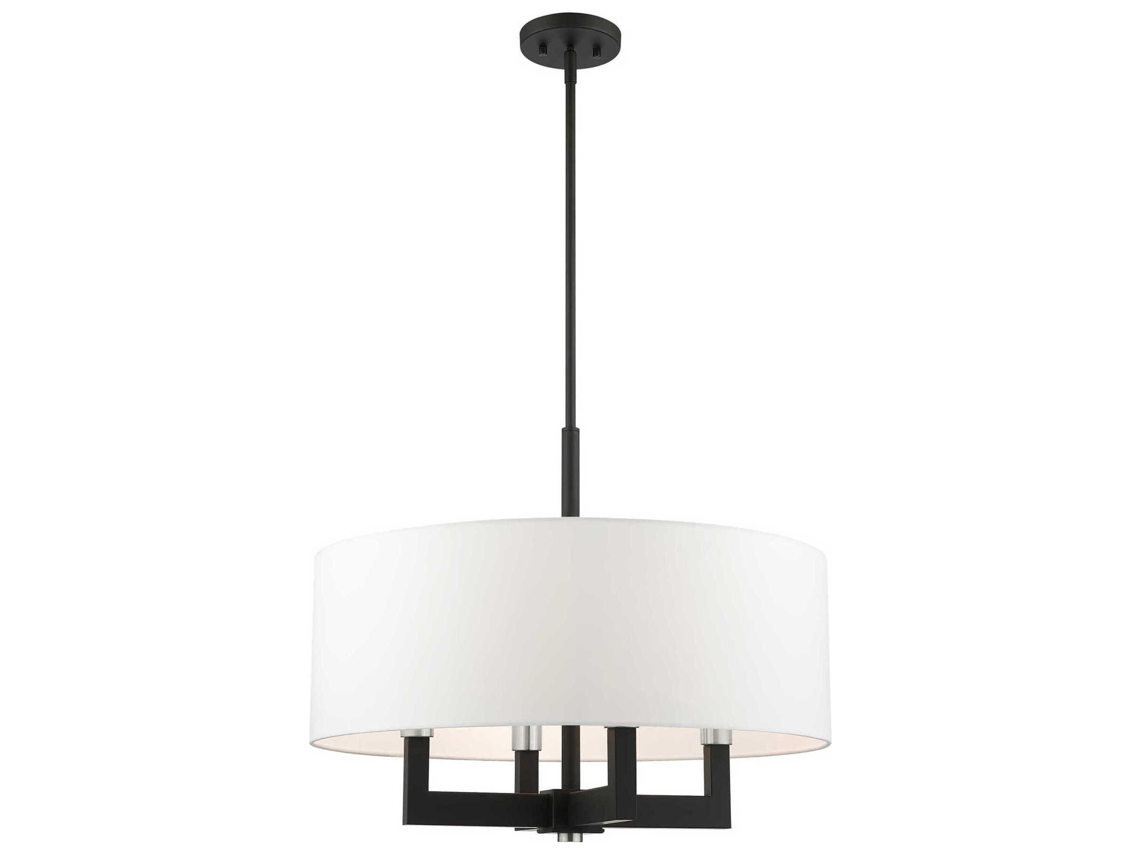 Livex Lighting Cresthaven 4-Light Black Drum Chandelier