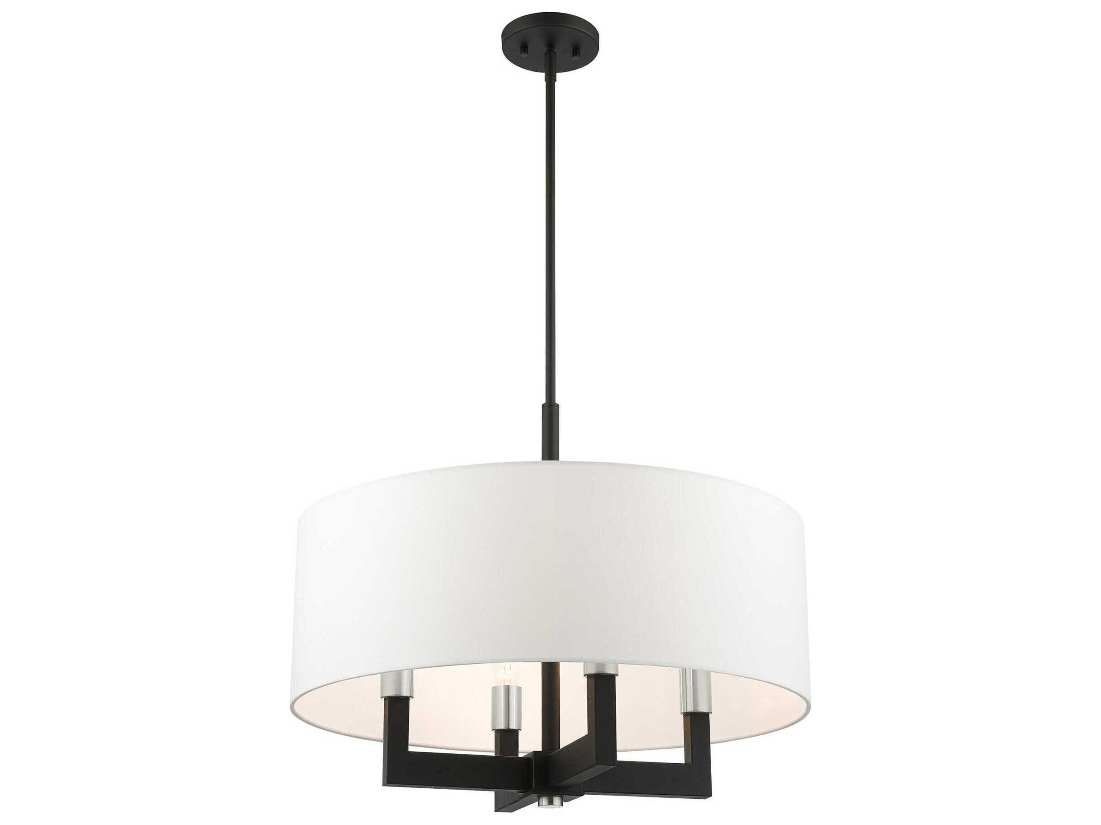 Livex Lighting Cresthaven 4-Light Black Drum Chandelier