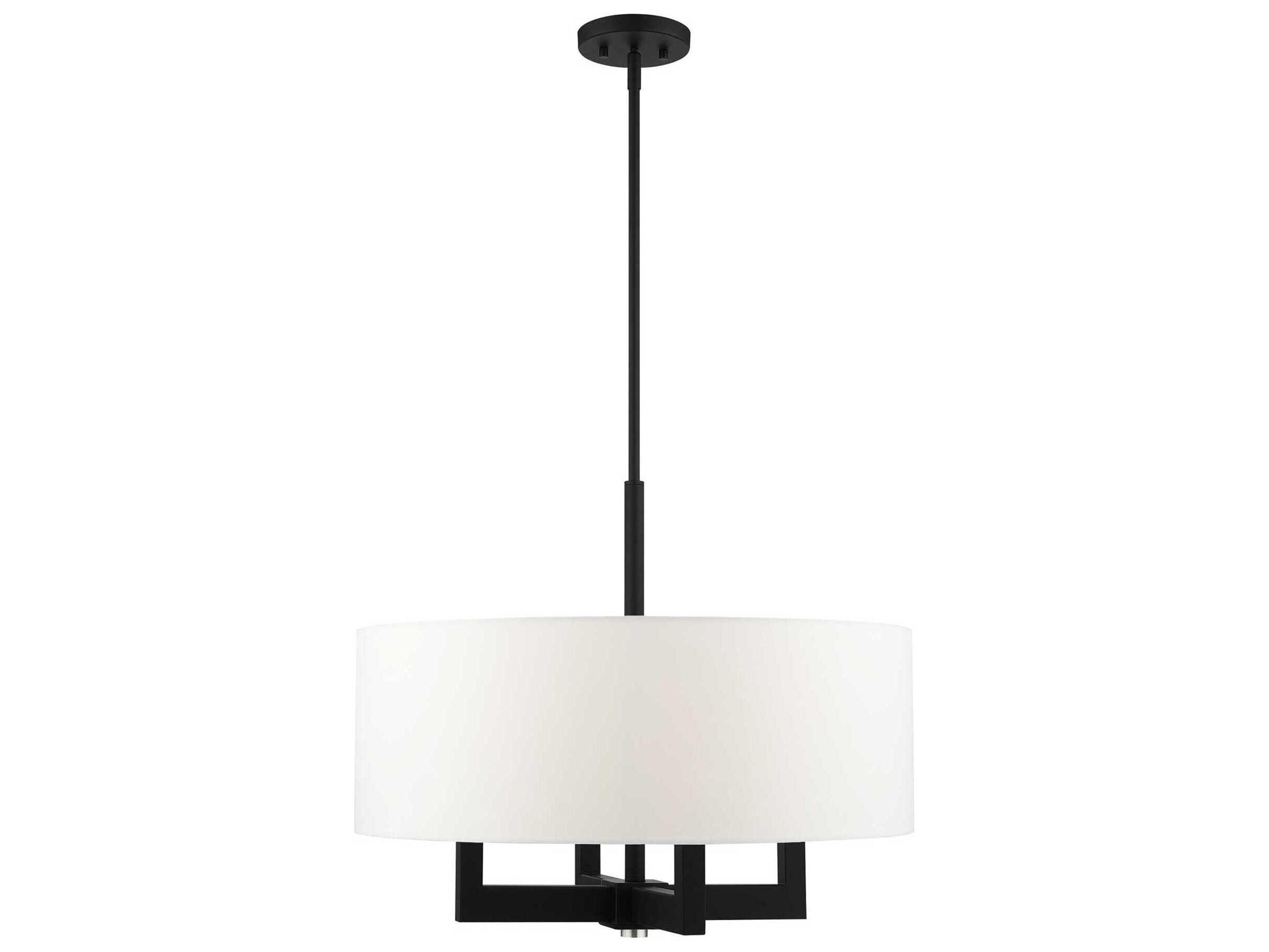 Livex Lighting Cresthaven 4-Light Black Drum Chandelier
