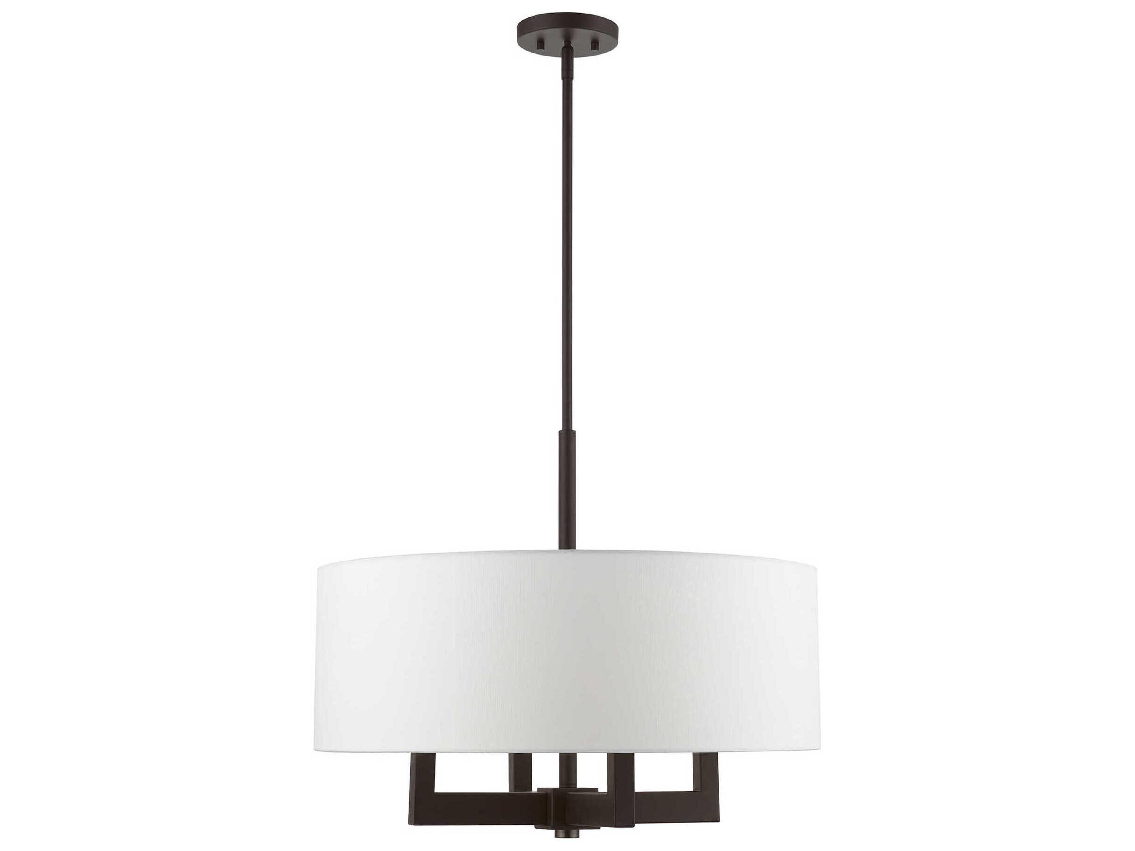 Livex Lighting Cresthaven 4-Light Bronze Antique Brass Drum Chandelier