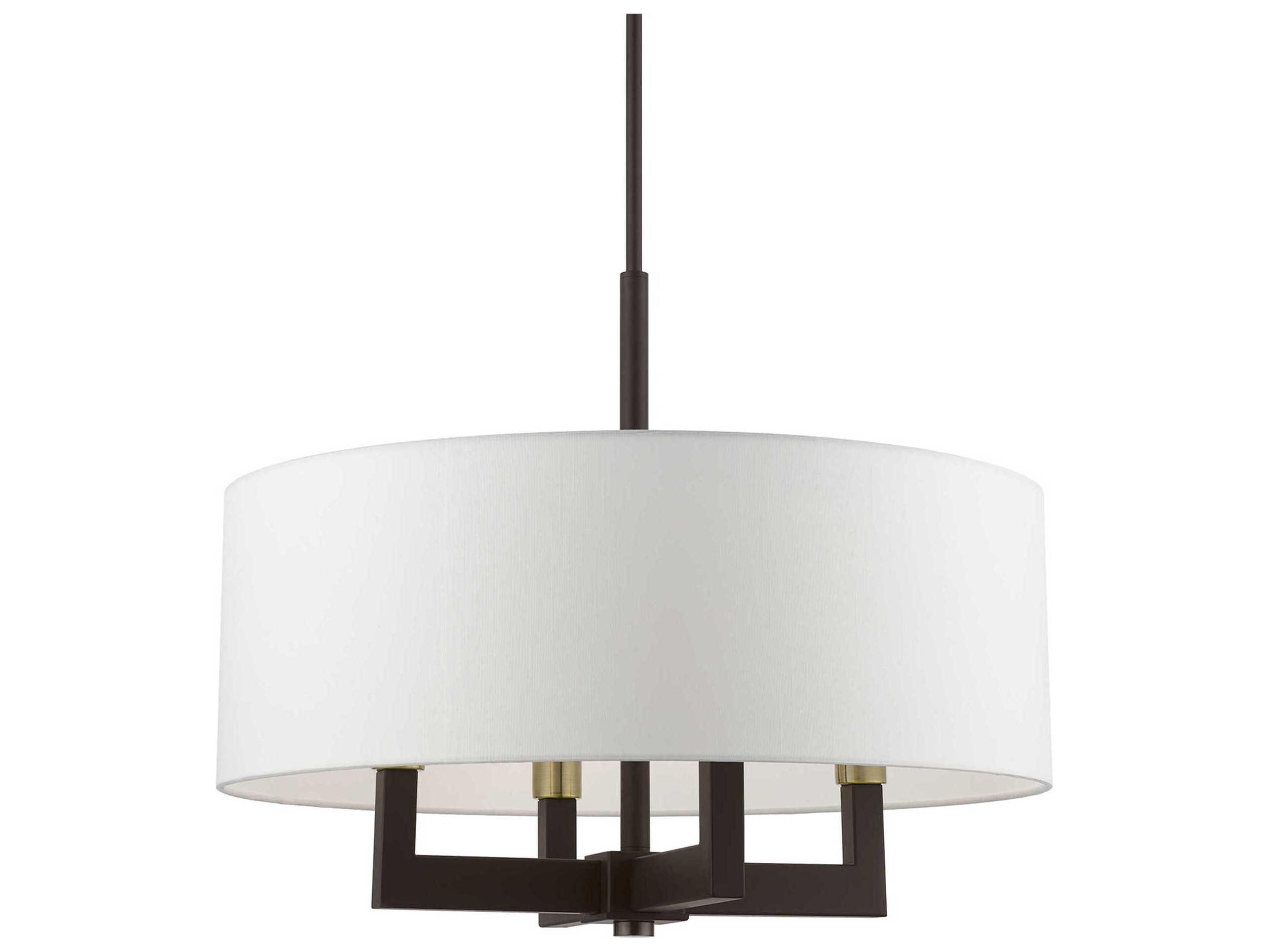 Livex Lighting Cresthaven 4-Light Bronze Antique Brass Drum Chandelier