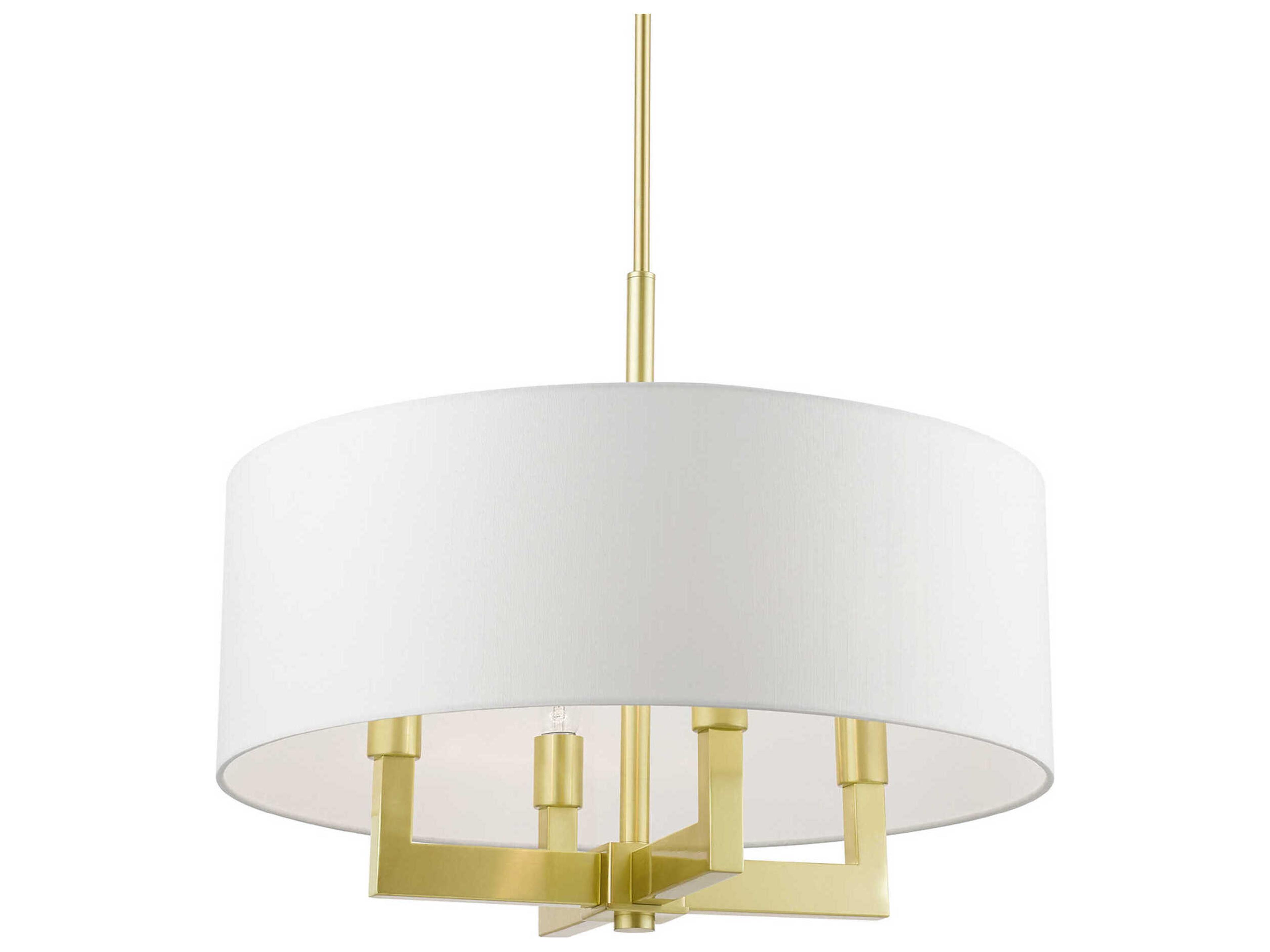 Livex Lighting Cresthaven 4-Light Satin Brass Chandelier