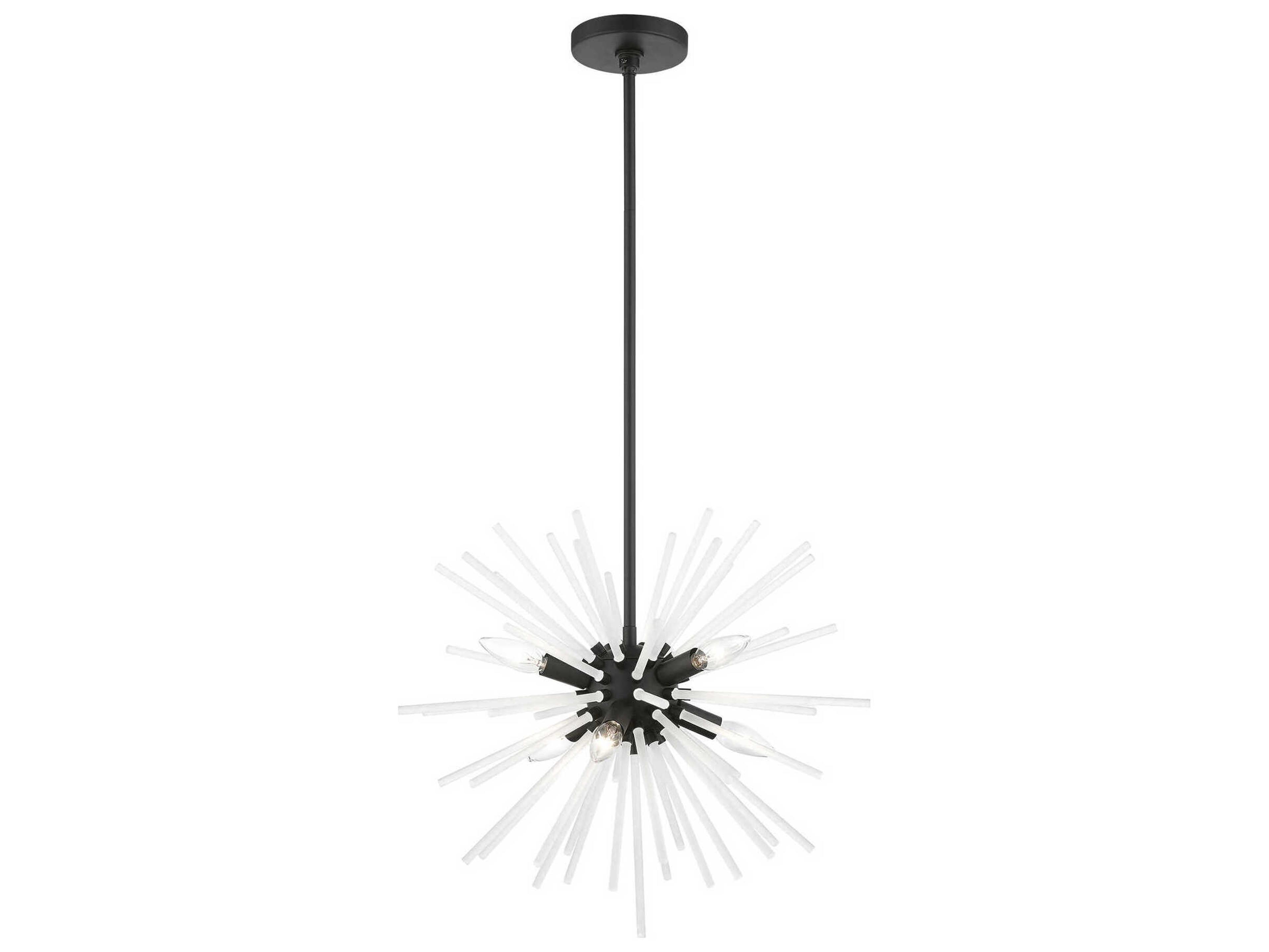 Uptown 6-Light Black Glass Sputnik Pendant