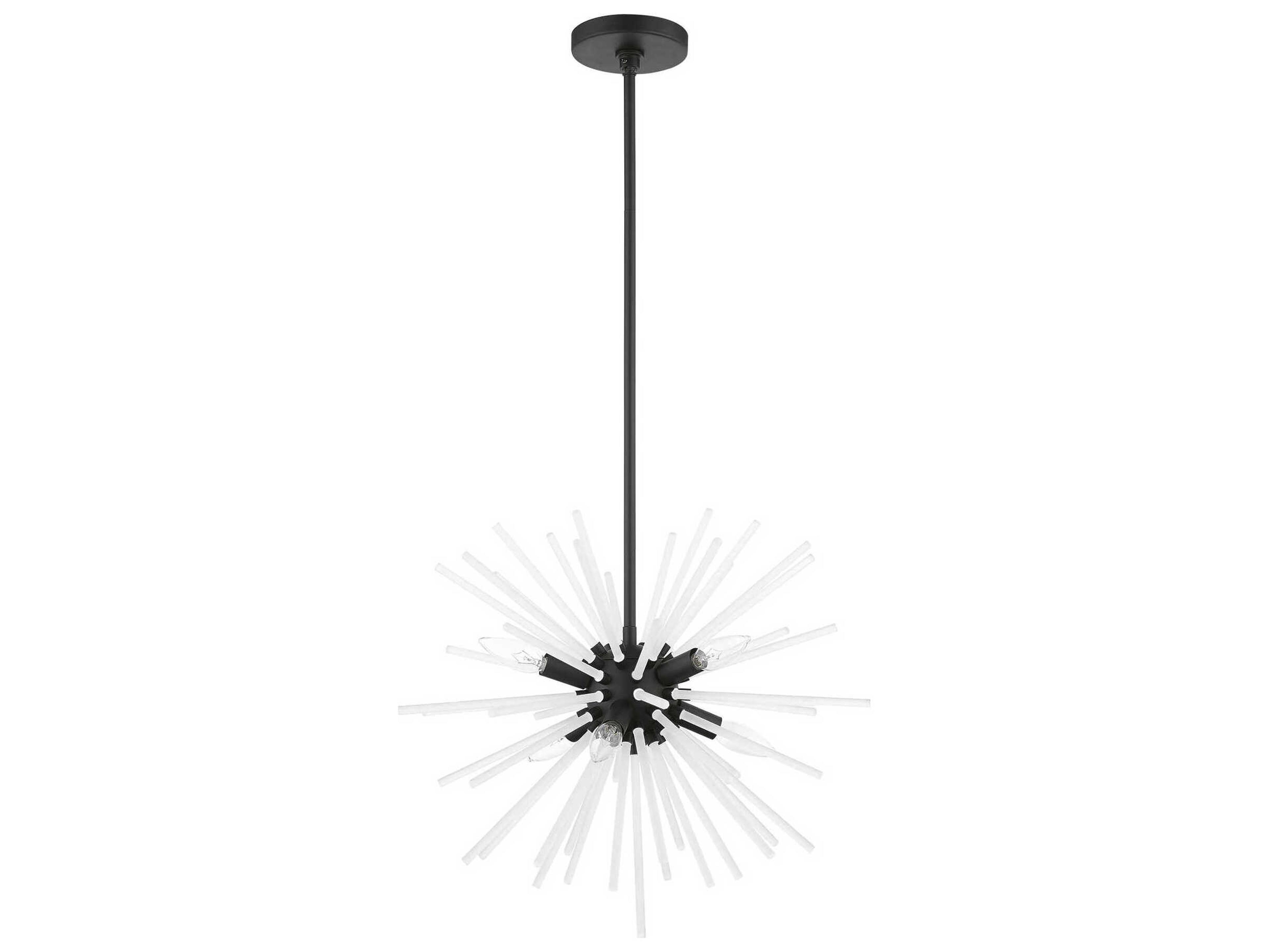 Livex Lighting Uptown 6-Light Black Glass Sputnik Pendant