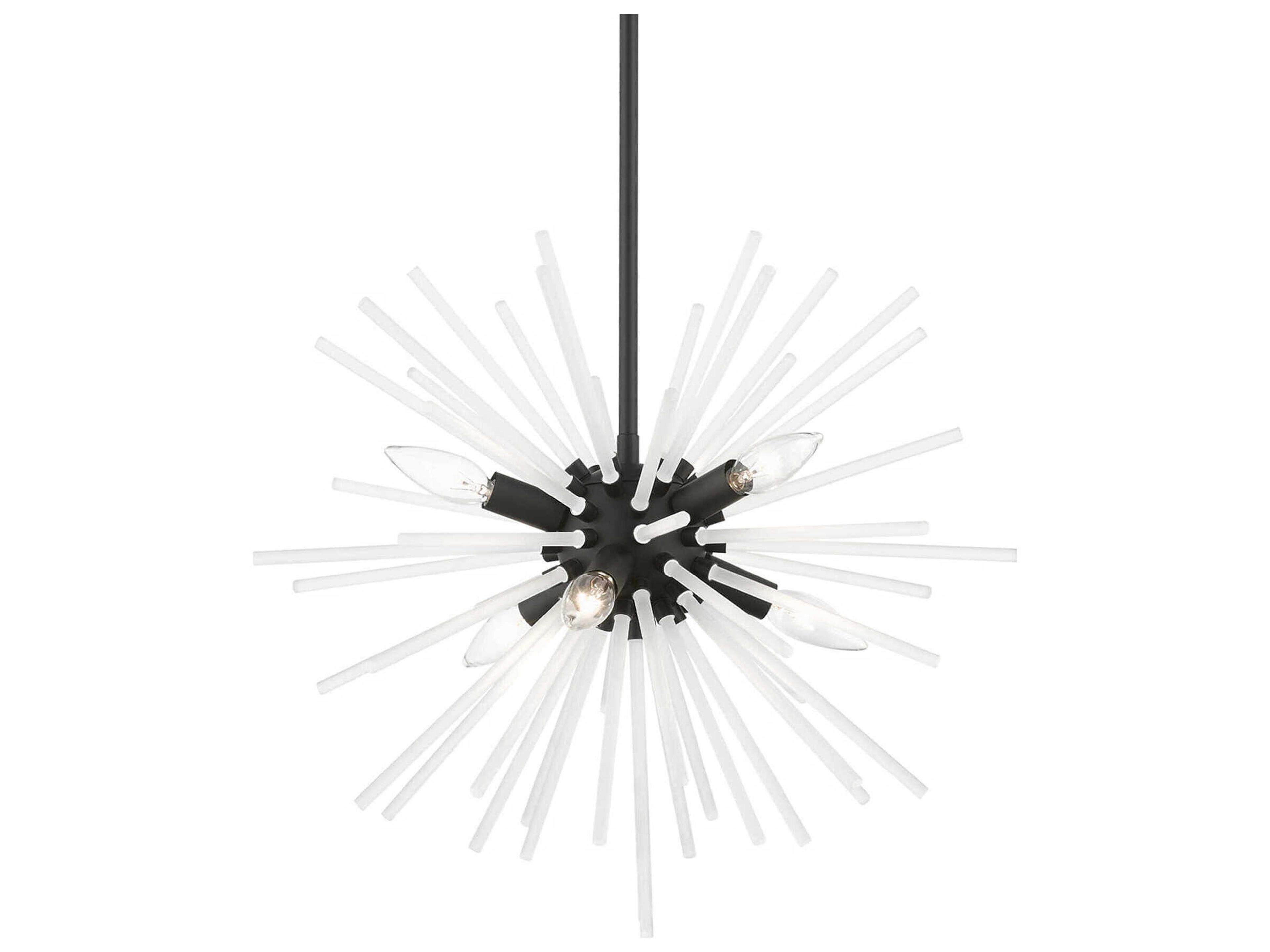 Livex Lighting Uptown 6-Light Black Glass Sputnik Pendant