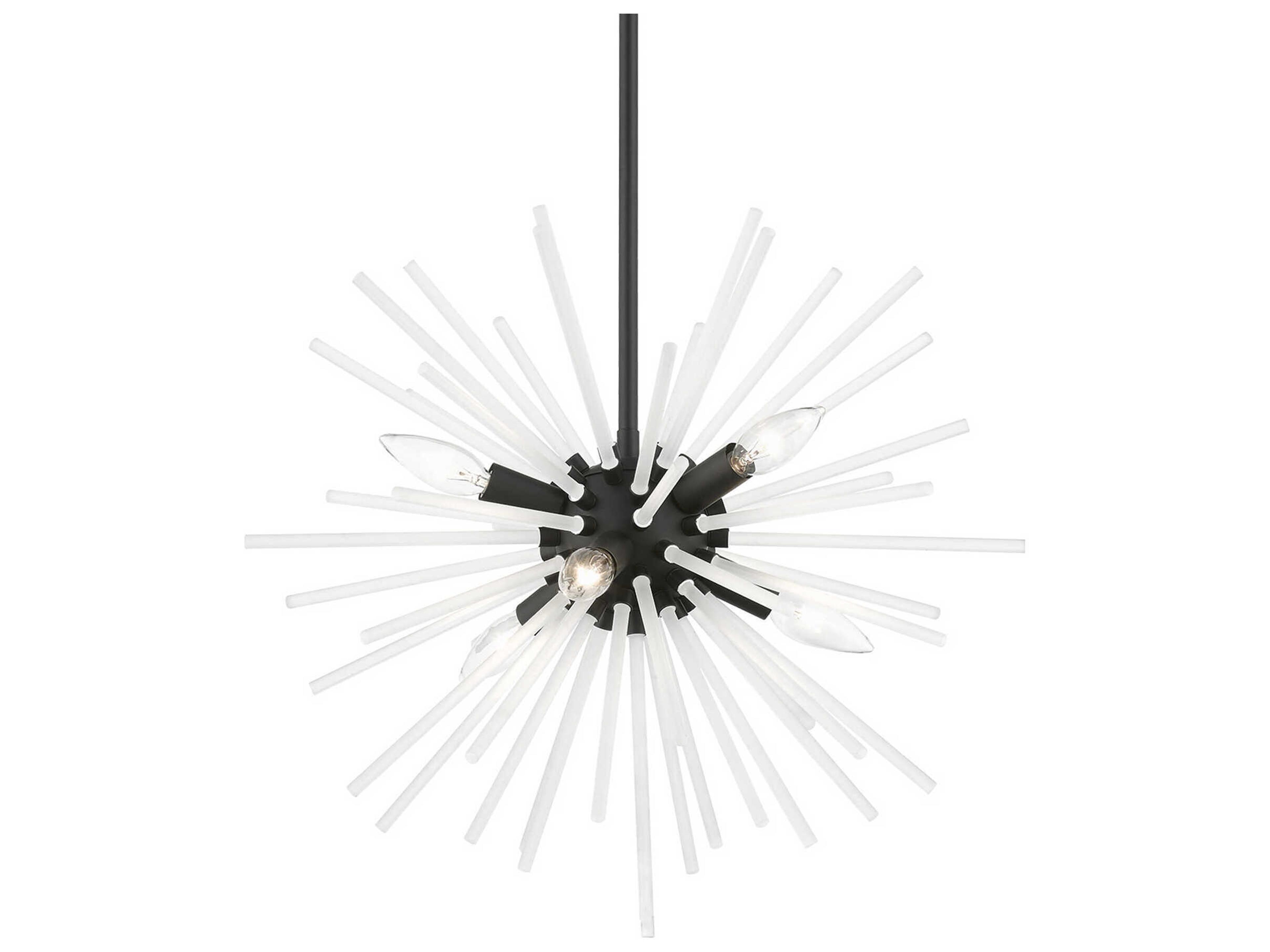 Livex Lighting Uptown 6-Light Black Glass Sputnik Pendant