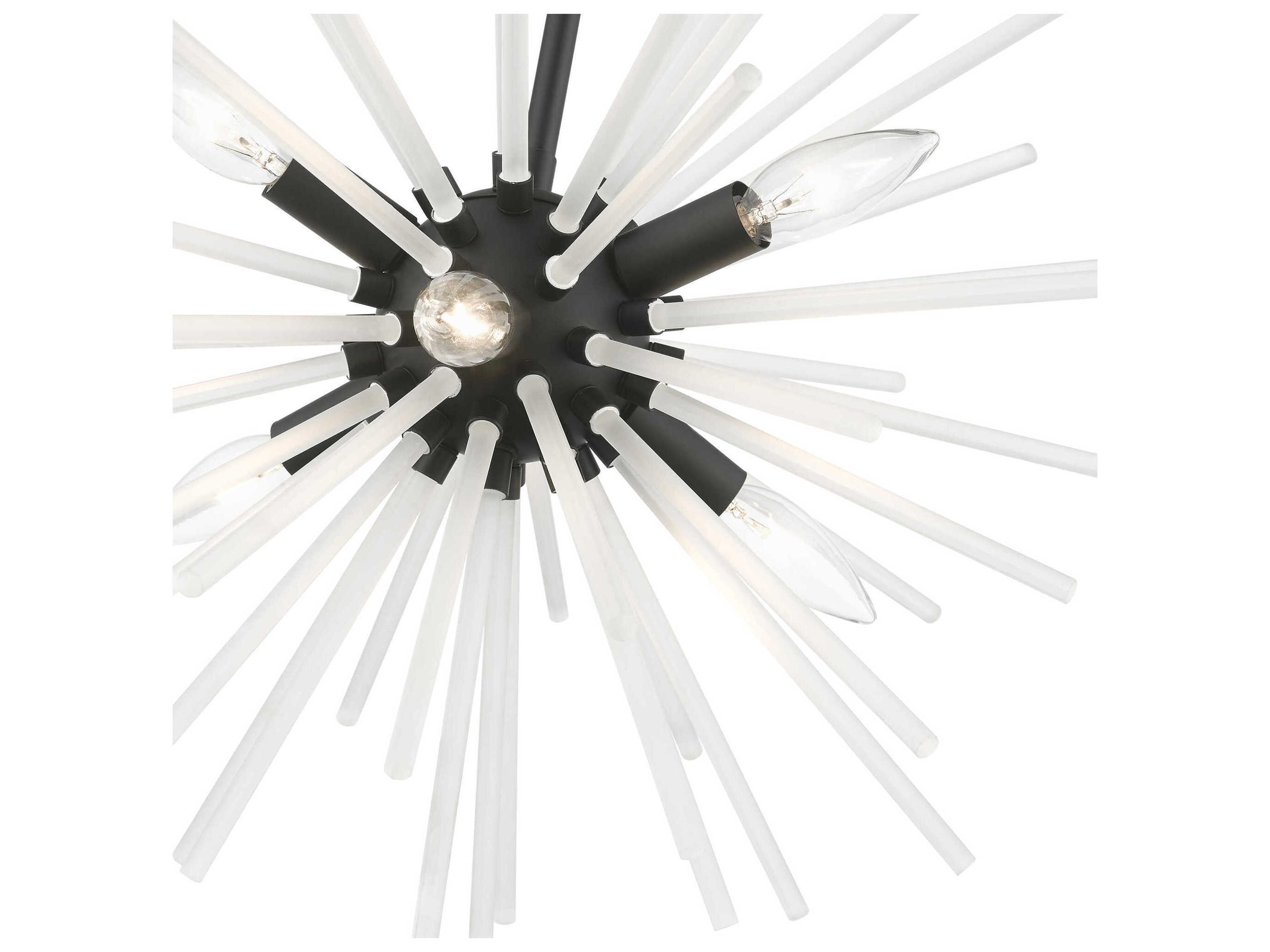 Livex Lighting Uptown 6-Light Black Glass Sputnik Pendant