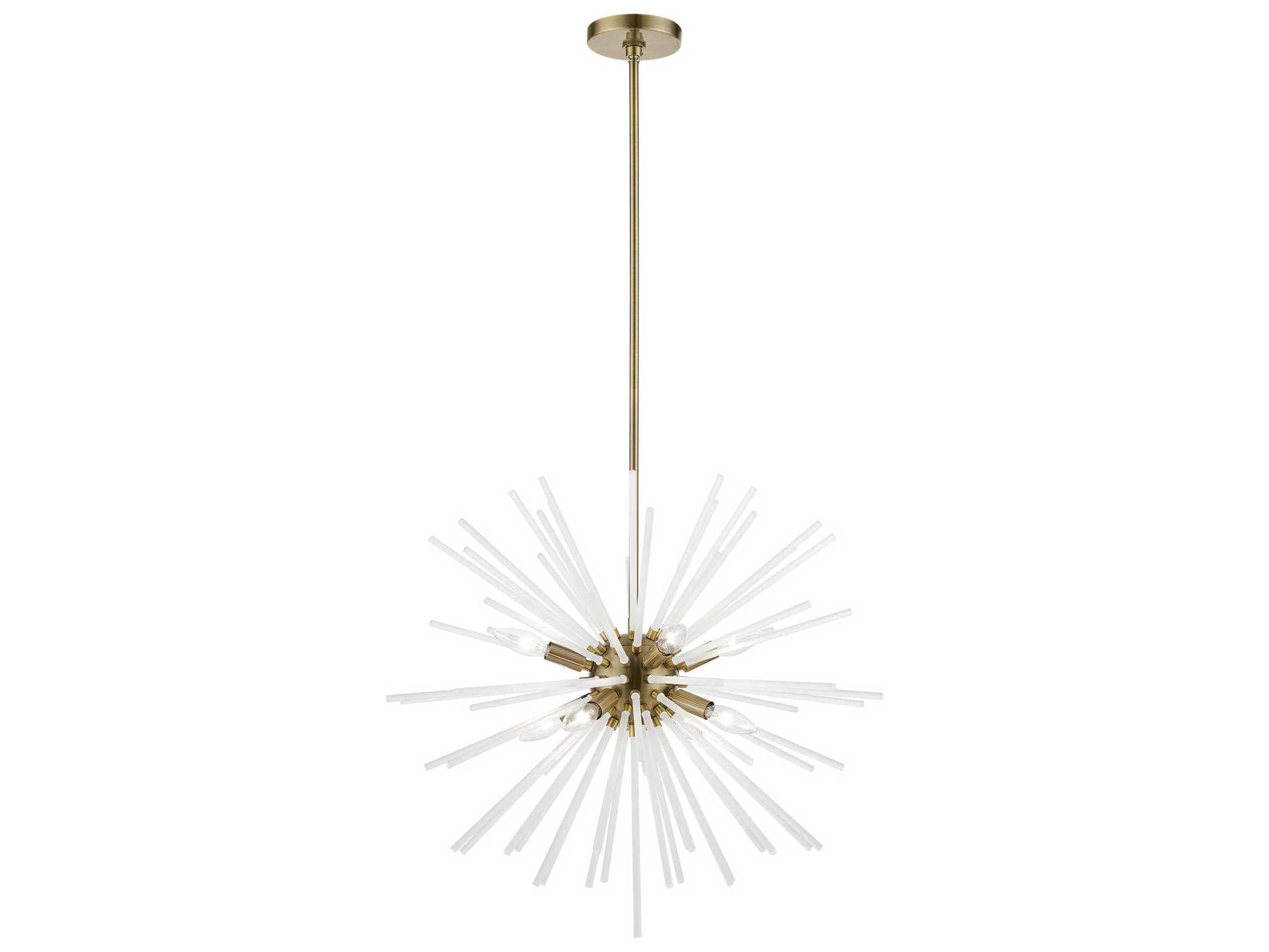 Uptown 8-Light Antique Brass Glass Sputnik Pendant