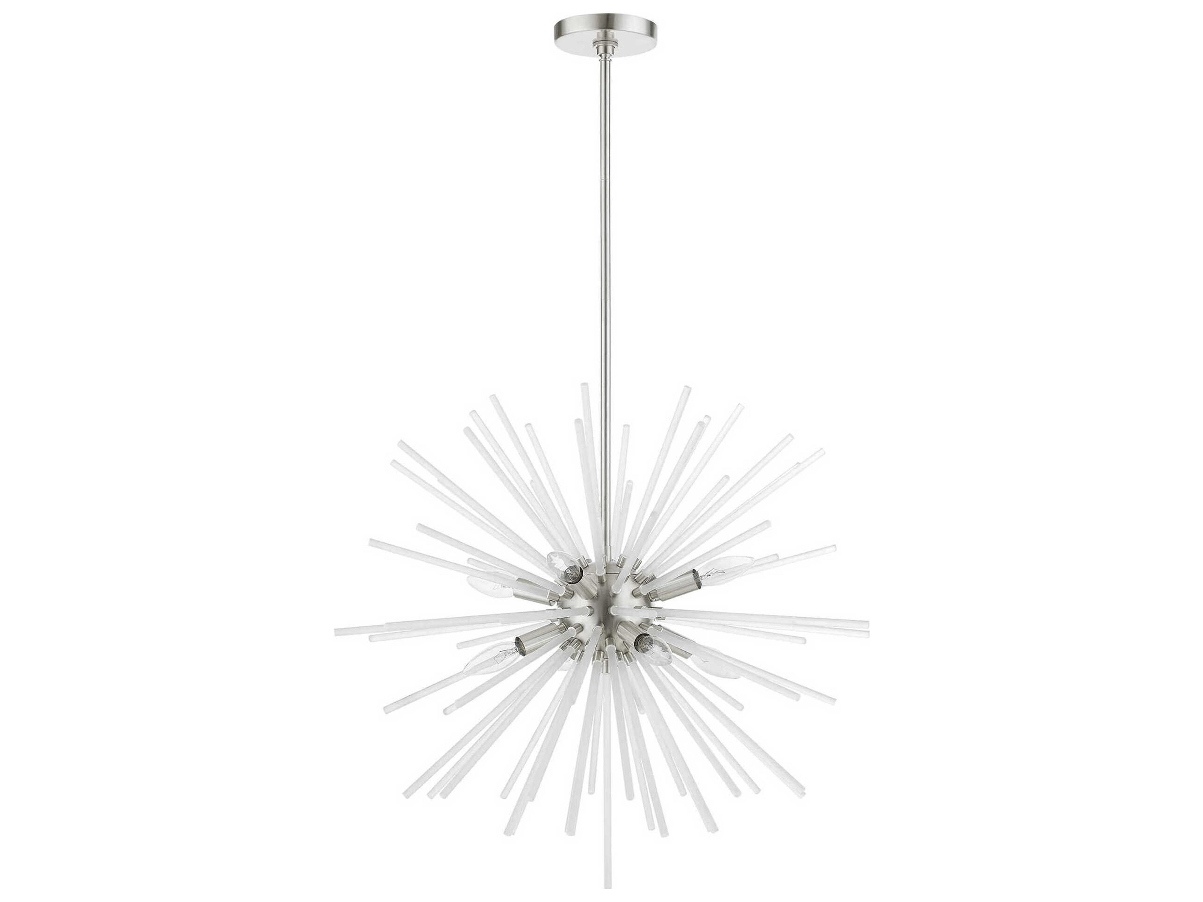Livex Lighting Uptown 8-Light Brushed Nickel Glass Sputnik Pendant