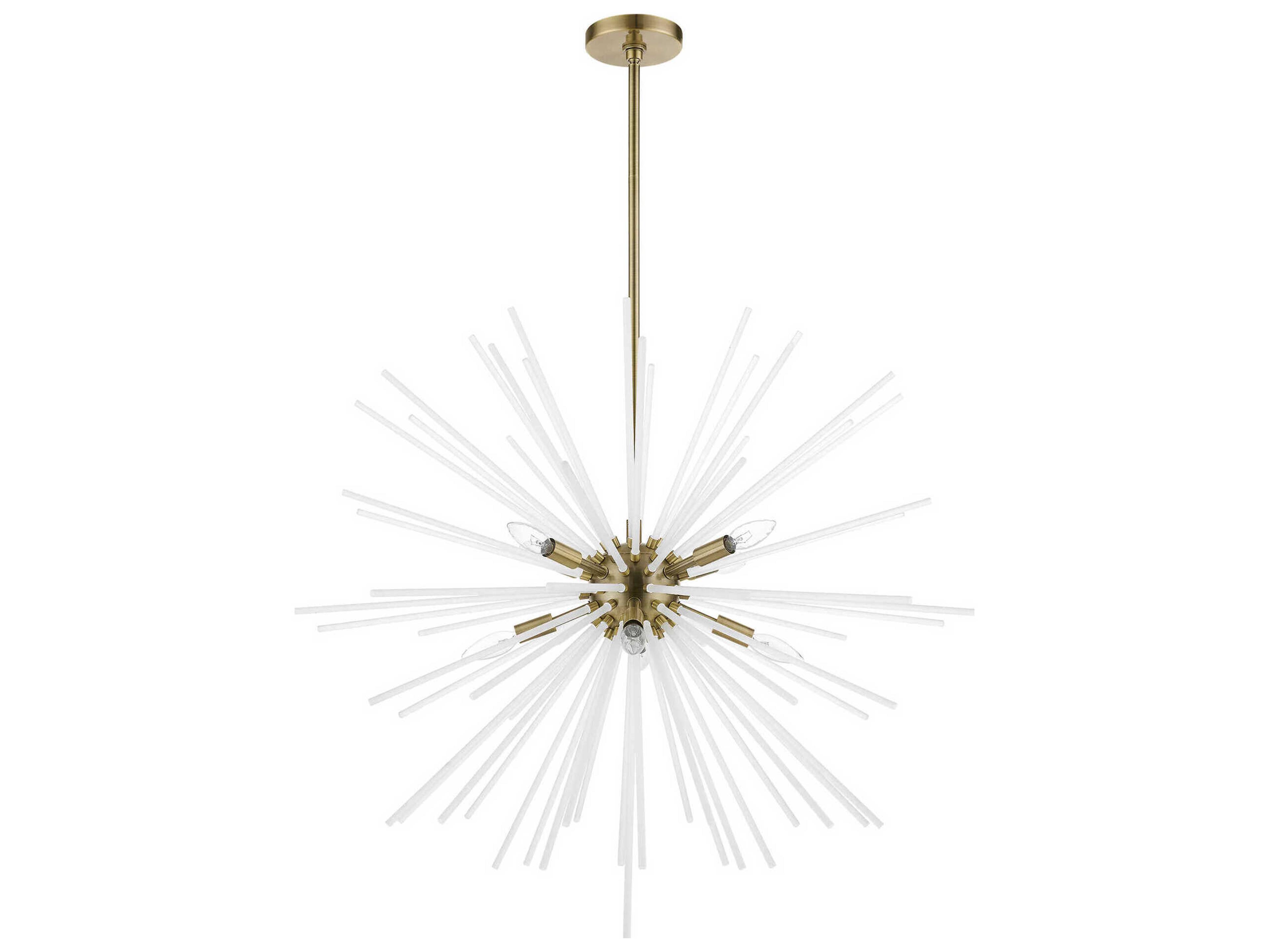 Livex Lighting Uptown 8-Light Antique Brass Glass Sputnik Pendant