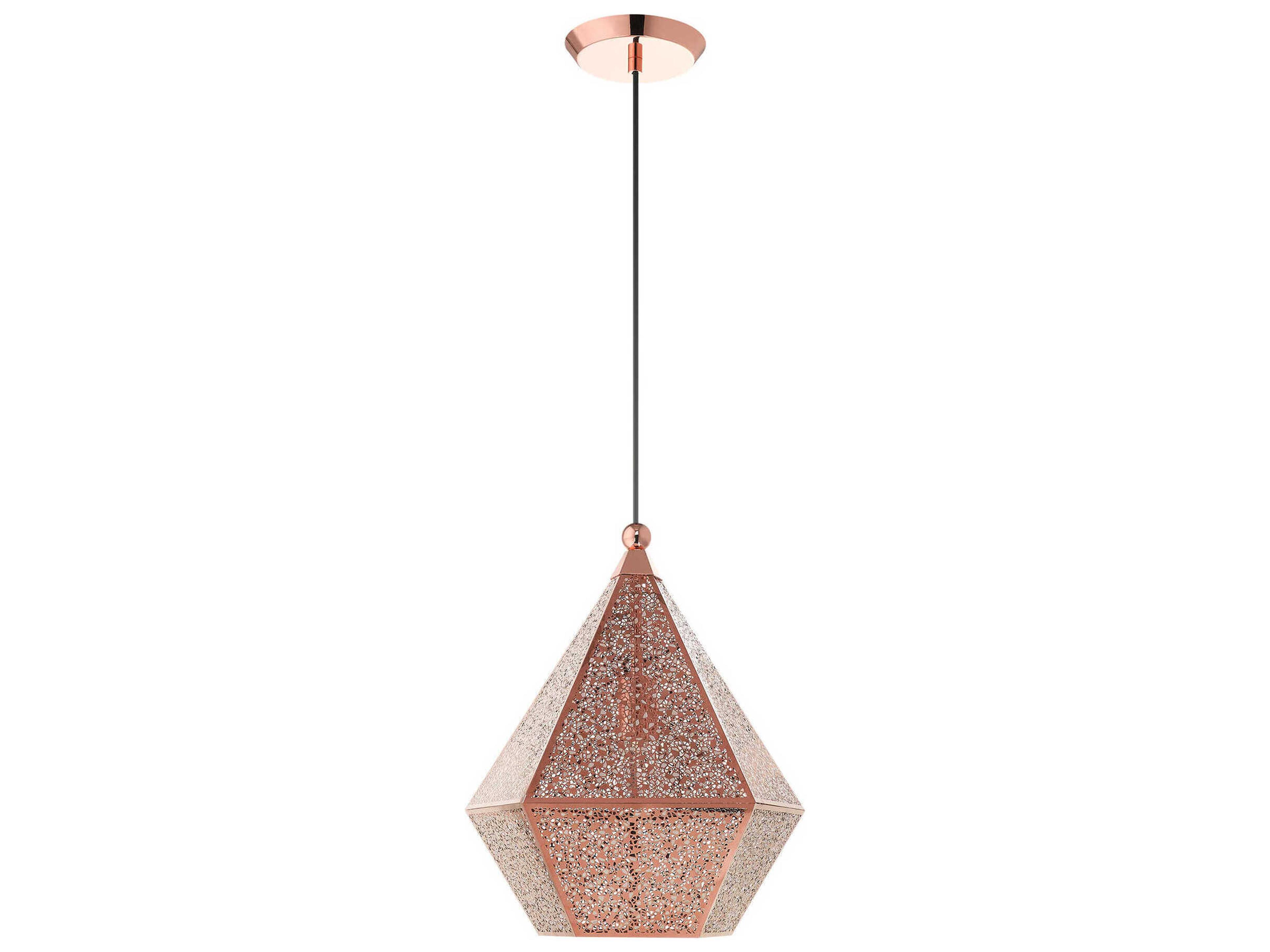 Livex Lighting Aberdeen 1-Light Rose Gold Geometric Pendant