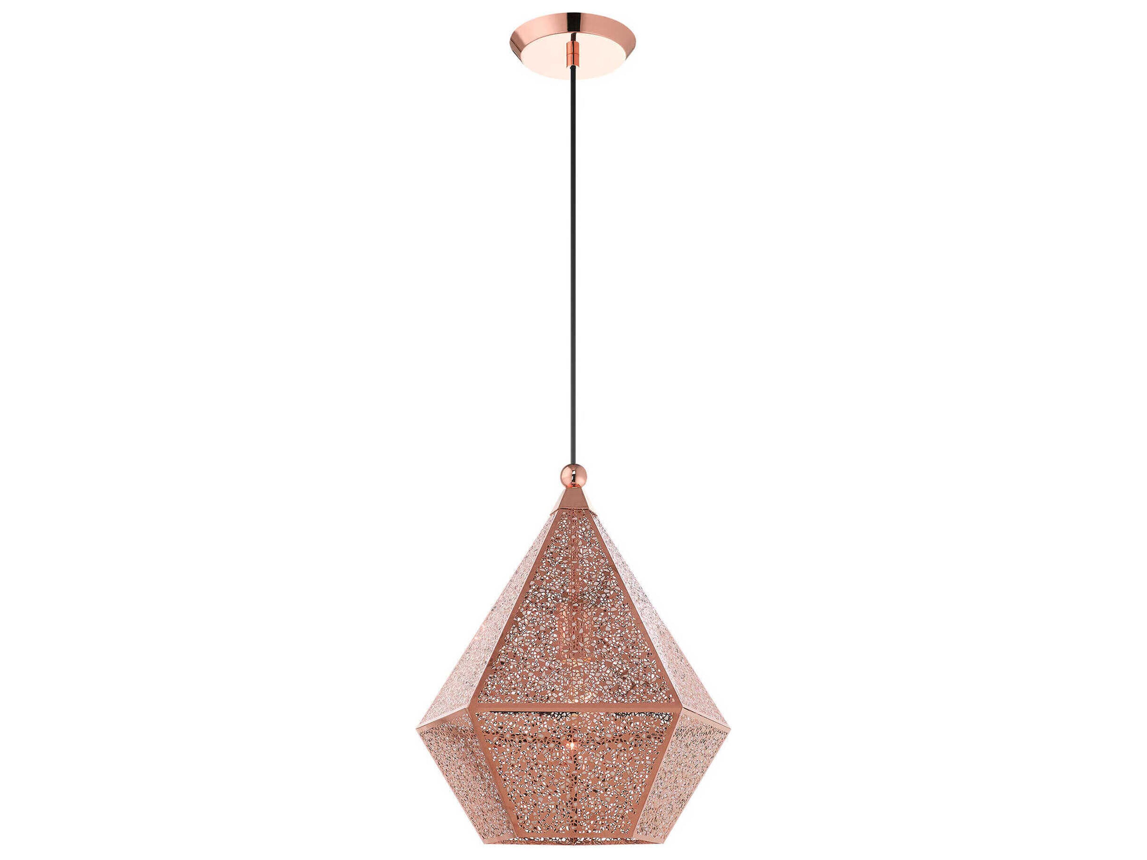 Livex Lighting Aberdeen 1-Light Rose Gold Geometric Pendant