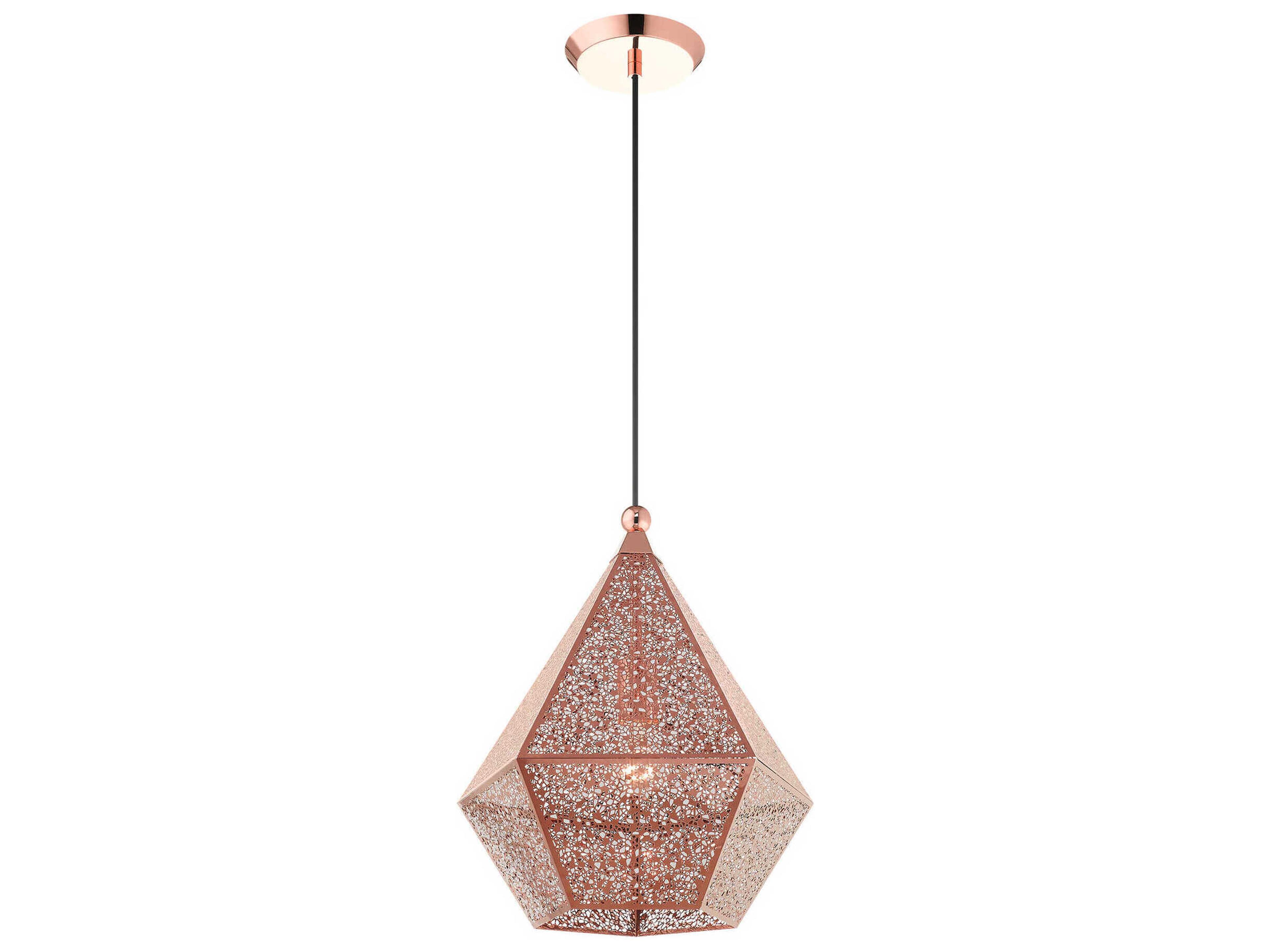 Livex Lighting Aberdeen 1-Light Rose Gold Geometric Pendant