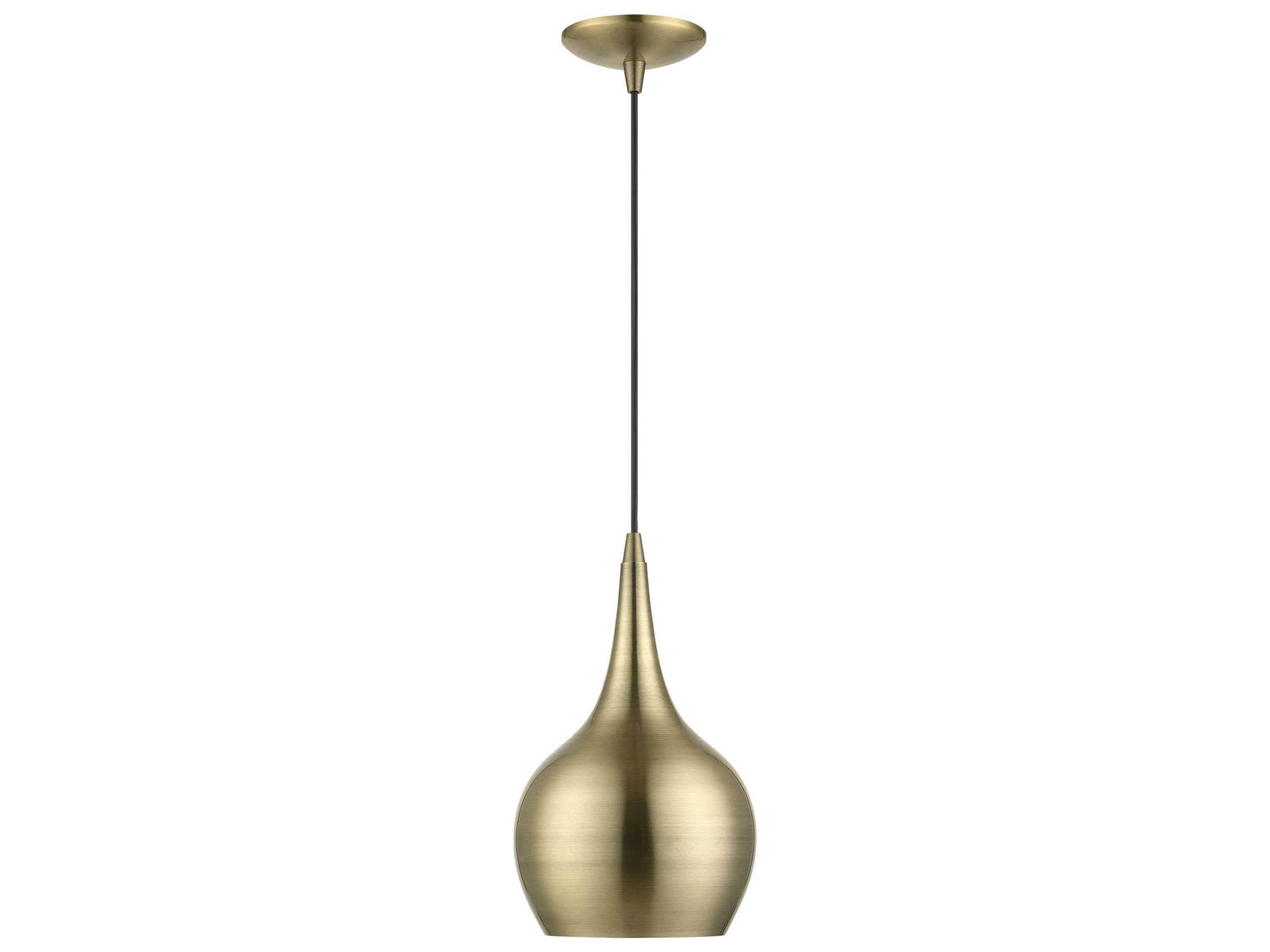 Livex Lighting Andes 1-Light Antique Brass Mini Pendant