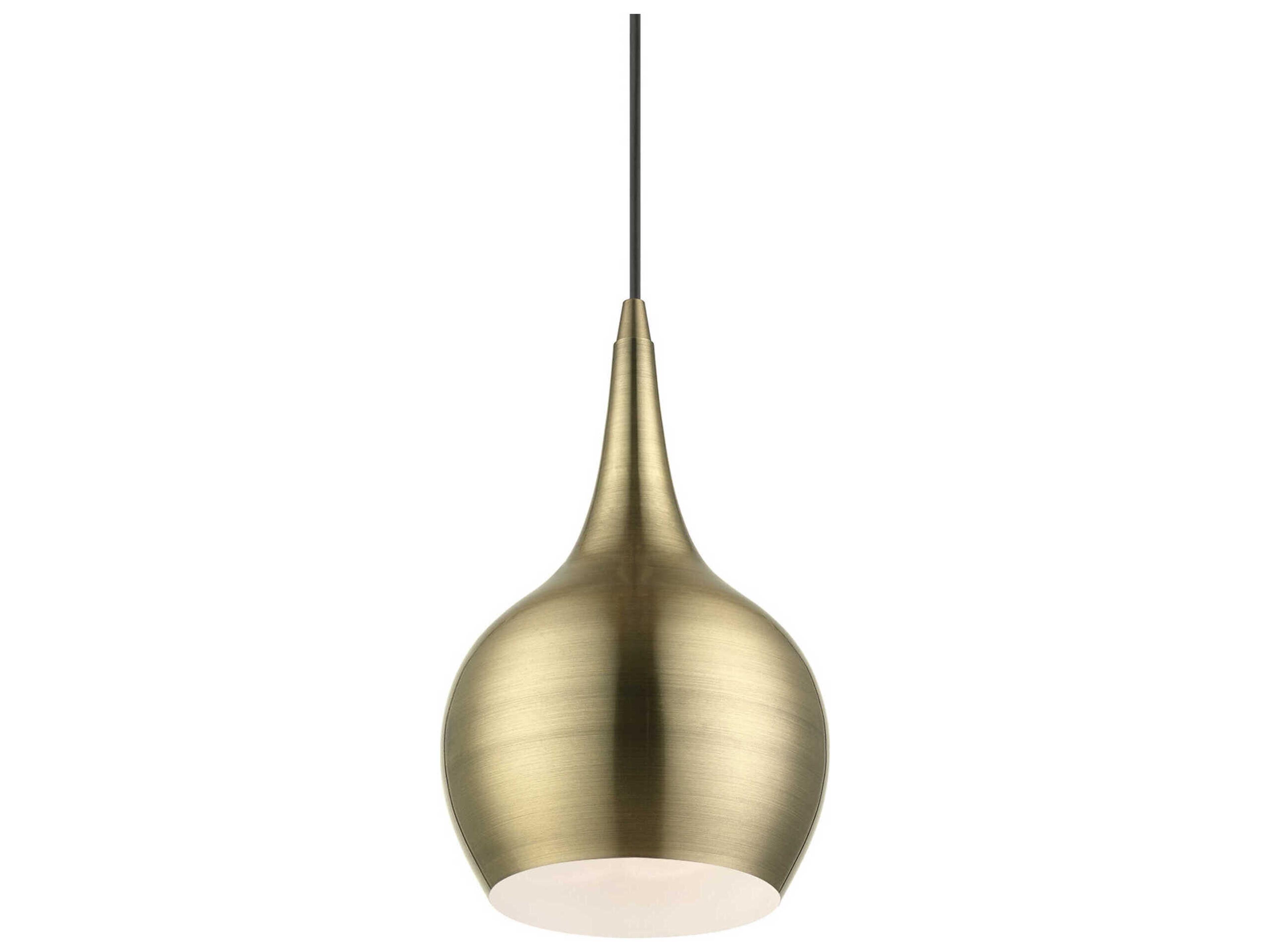 Livex Lighting Andes 1-Light Antique Brass Mini Pendant