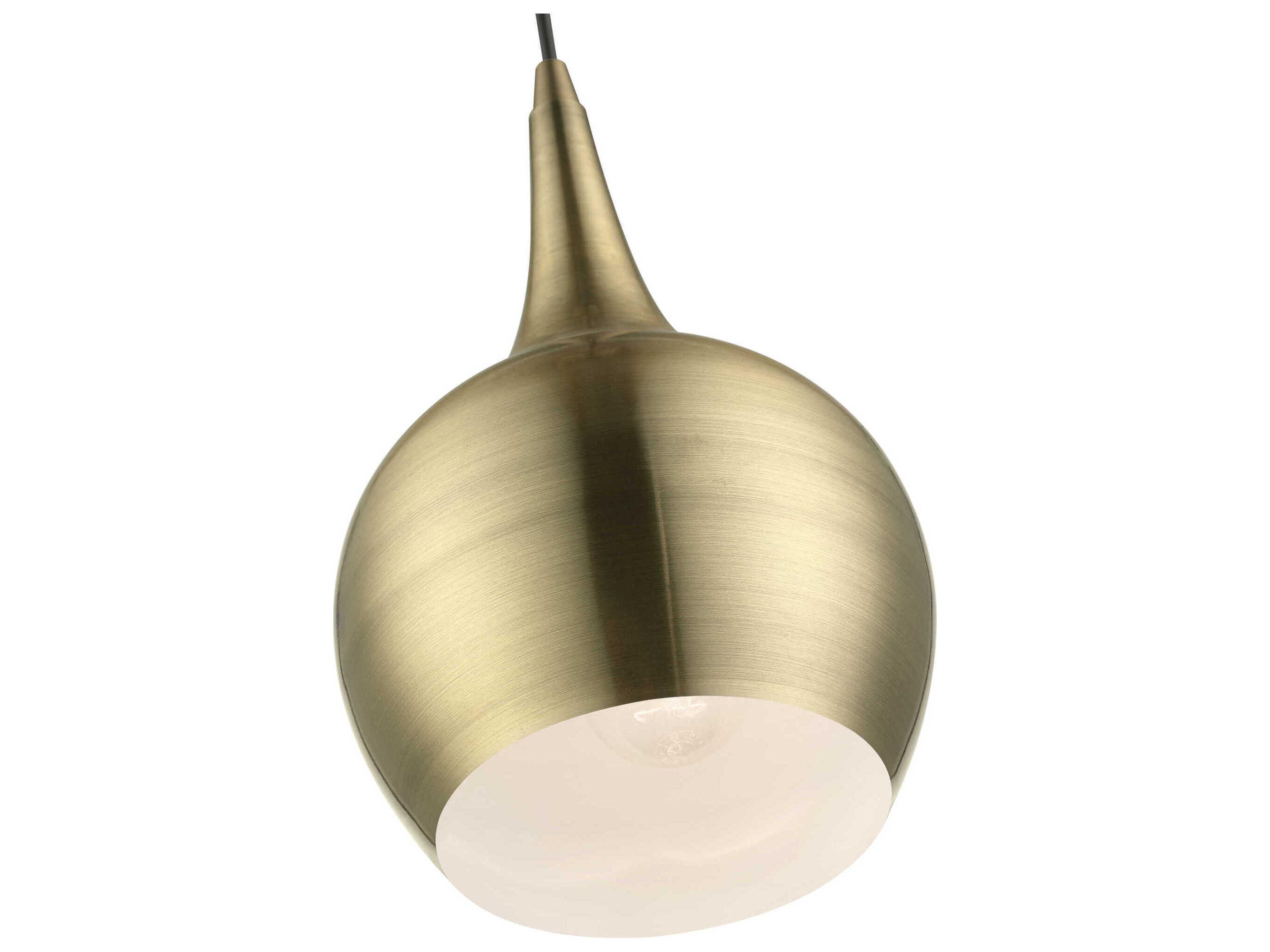 Livex Lighting Andes 1-Light Antique Brass Mini Pendant