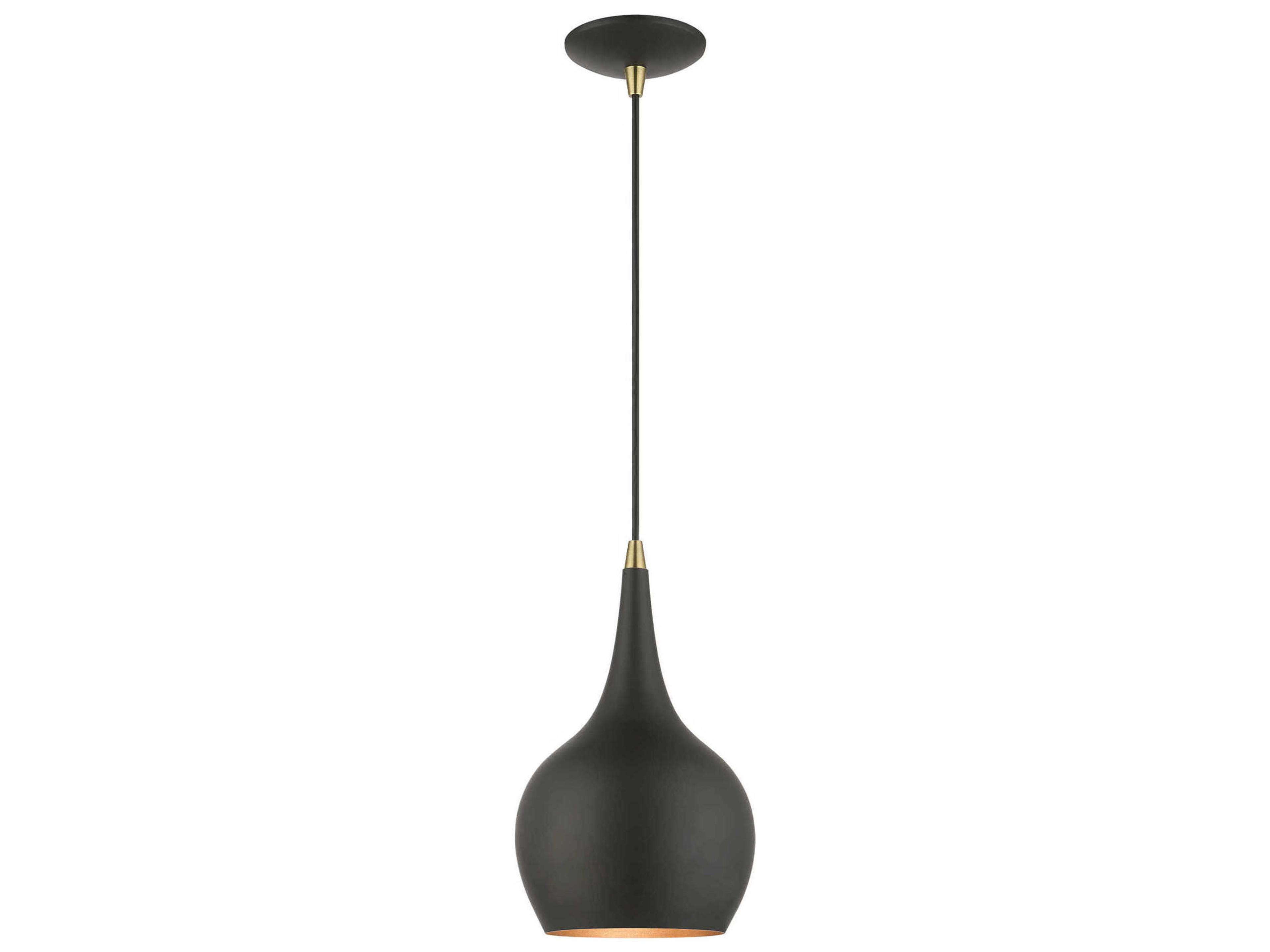 Andes 1-Light Black Antique Brass Mini Pendant
