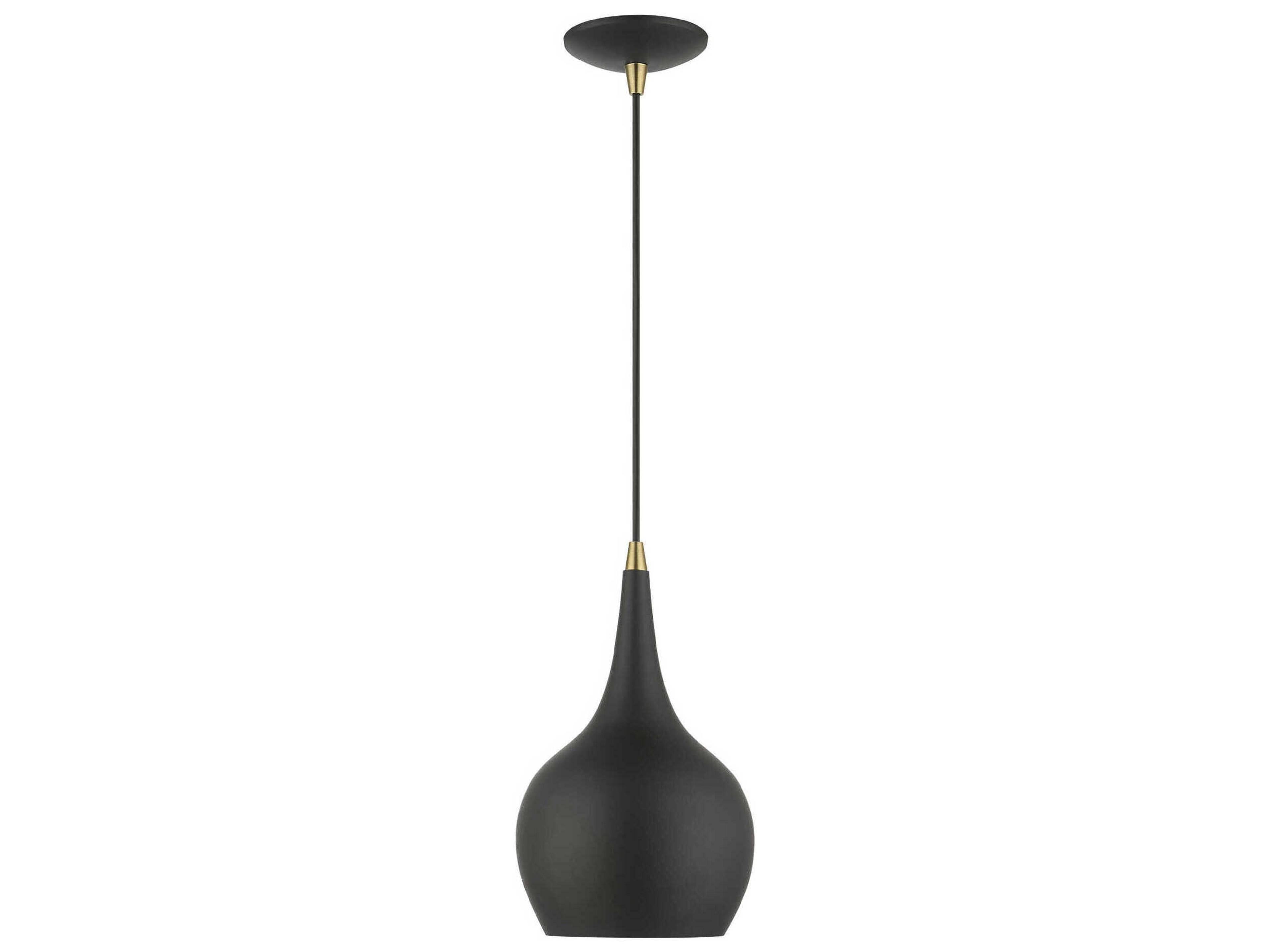 Livex Lighting Andes 1-Light Black Antique Brass Mini Pendant