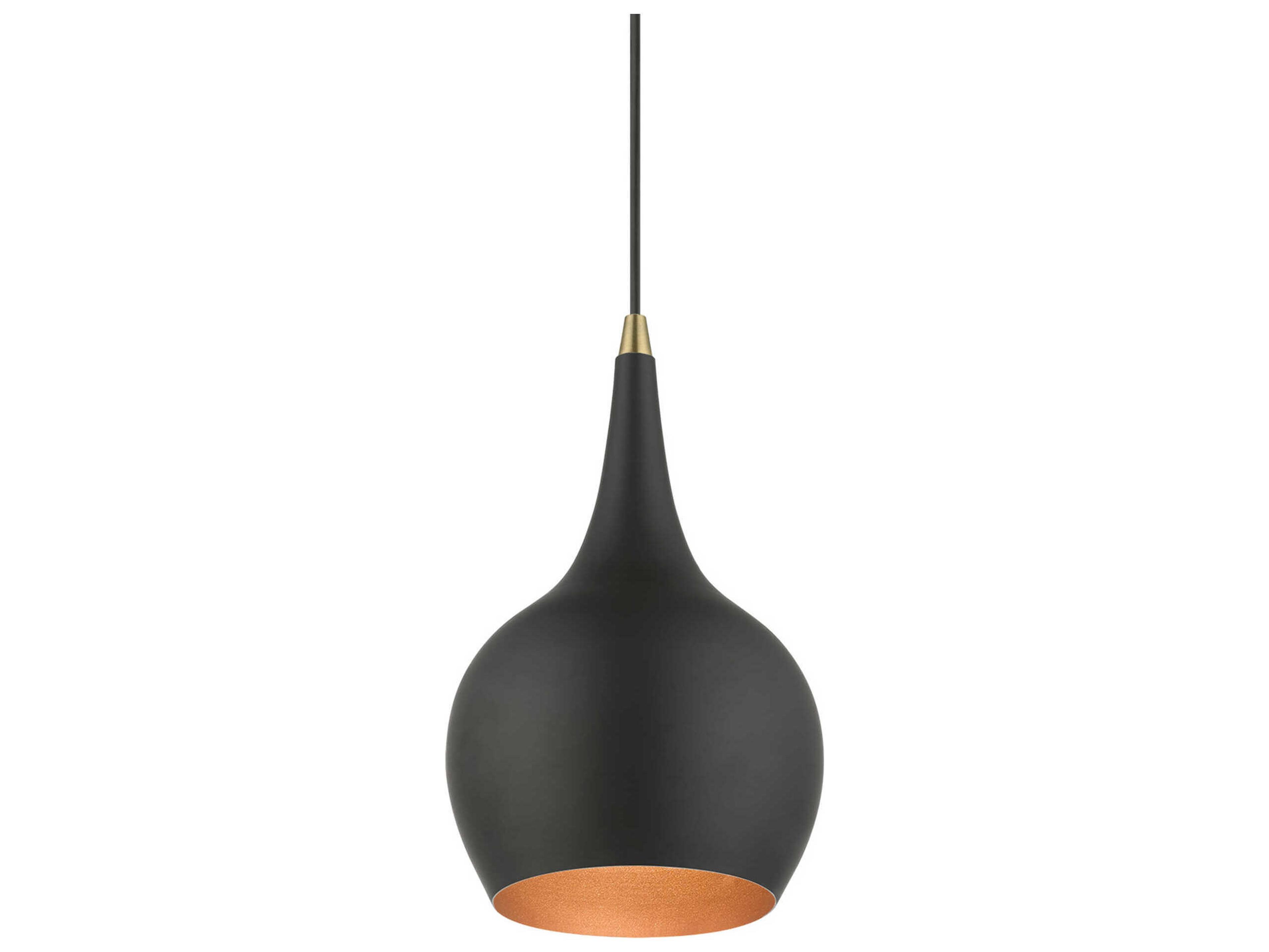 Livex Lighting Andes 1-Light Black Antique Brass Mini Pendant