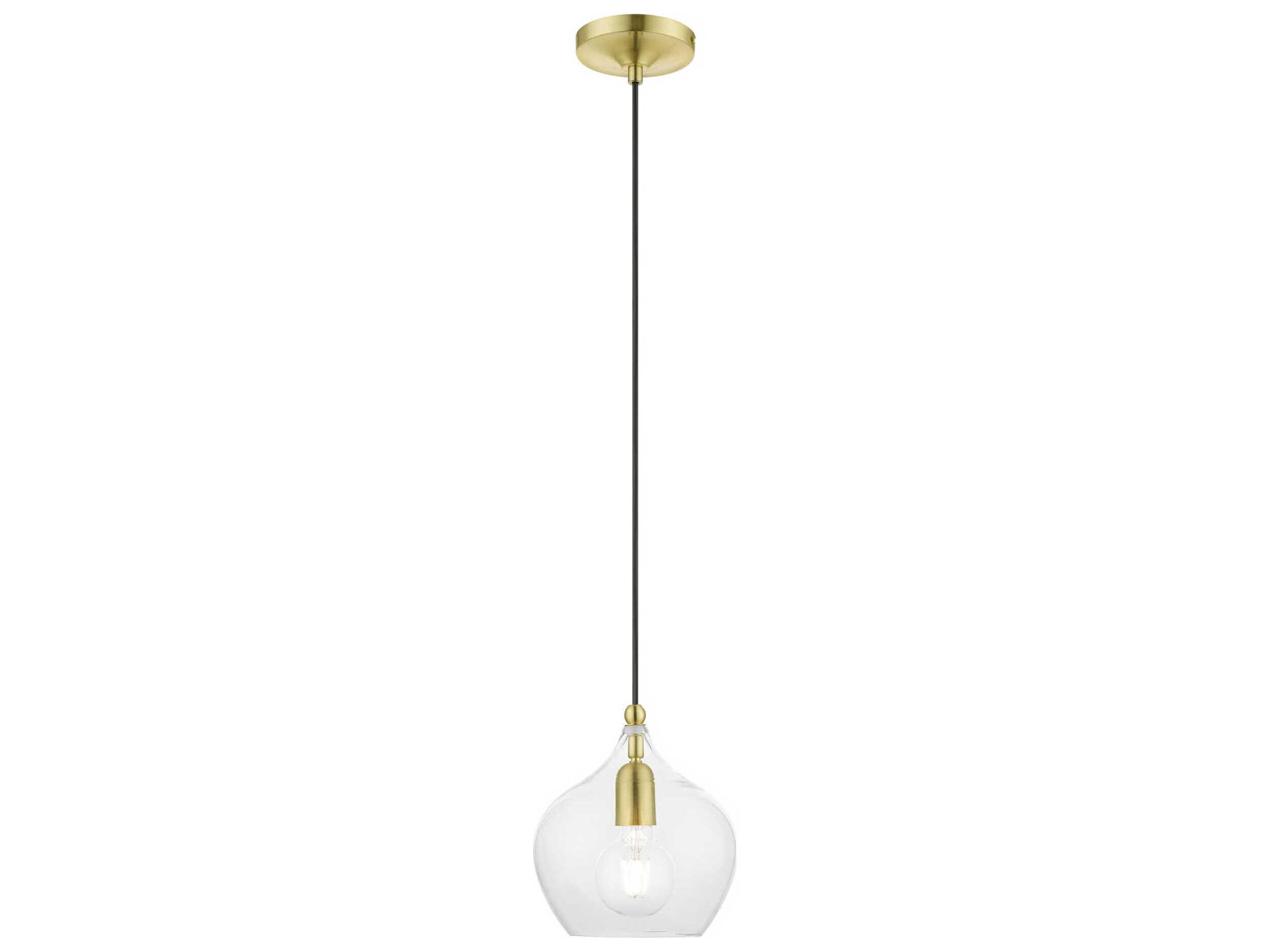 Aldrich 1-Light Satin Brass Polished Glass Bell Mini Pendant